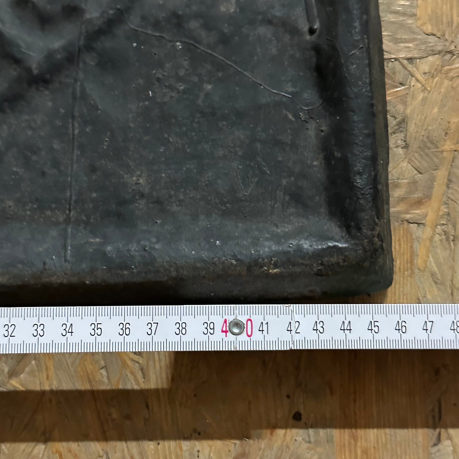 ANTIKE BAROCK OFENPLATTE AUS EISEN 17/18 TES JHDT 46x45cm GESICHT – Bild 8