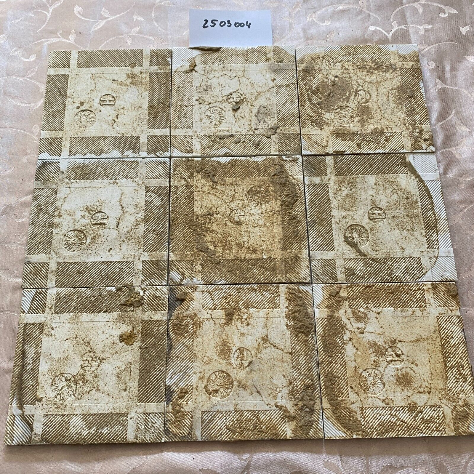 ANTIKE JUGENDSTIL FLIESEN 9 STÜCK SET KACHELN UM 1910 15x15cm AUS KERAMIK – Bild 16