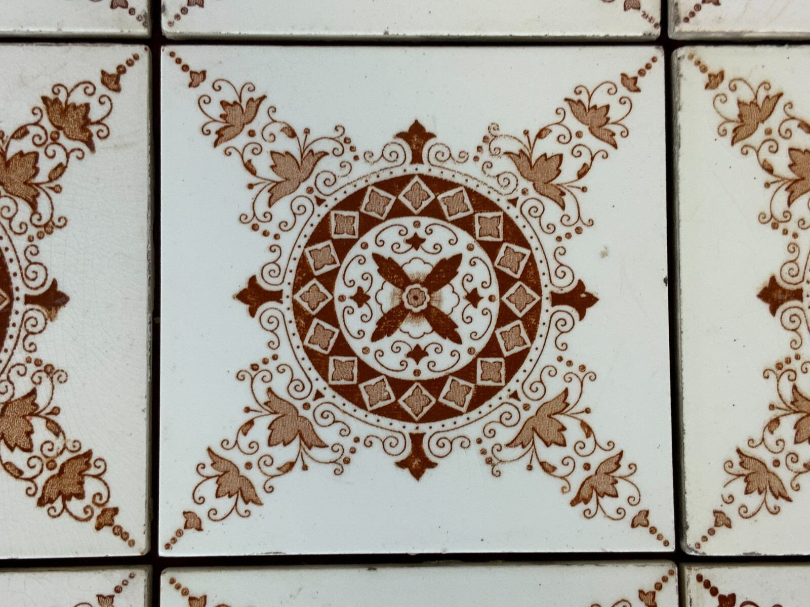 ANTIKE JUGENDSTIL FLIESEN 9 STÜCK SET KACHELN UM 1910 15x15cm AUS KERAMIK – Bild 3
