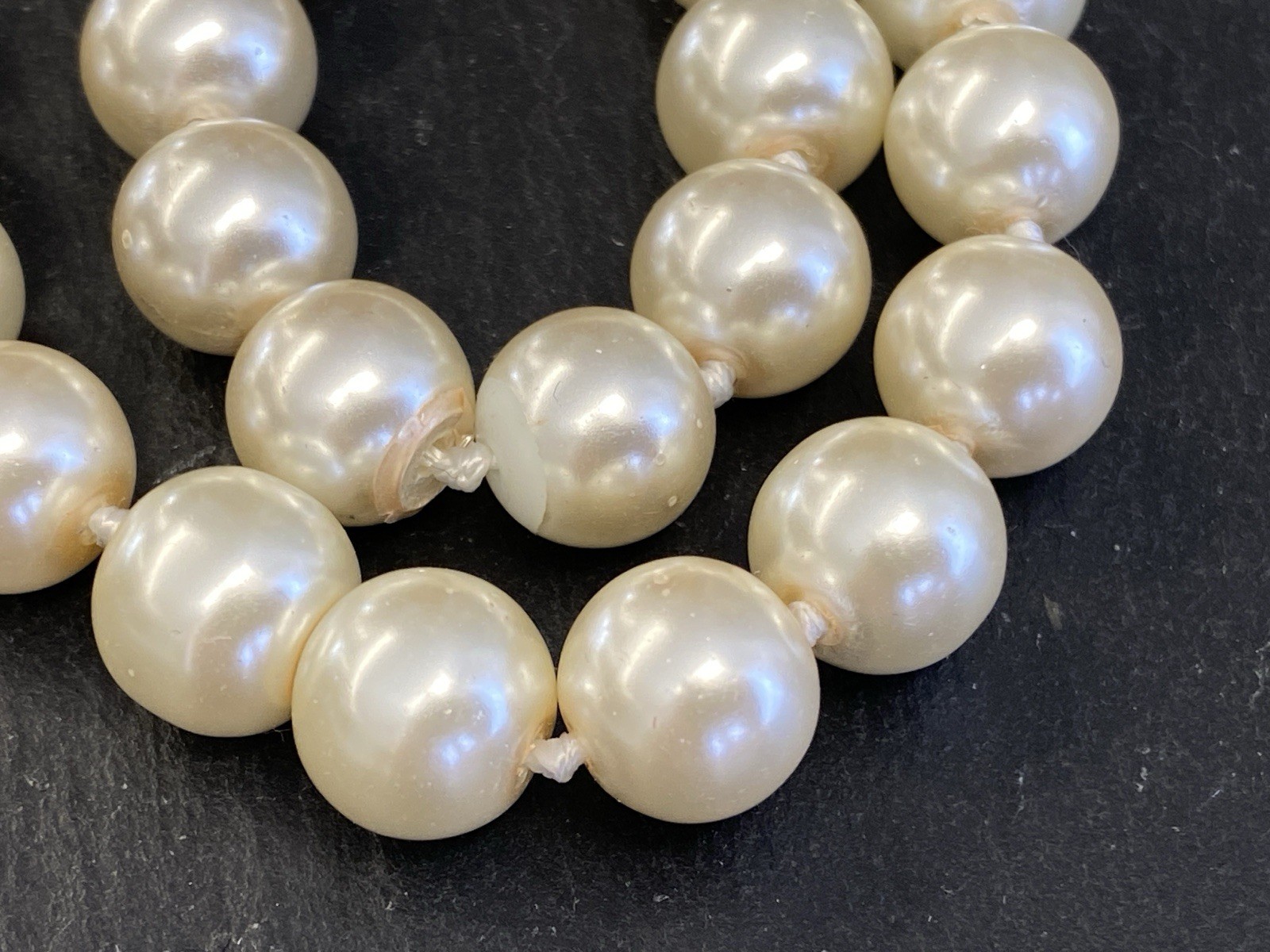 HALSKETTE PERLENKETTE KETTE PERLE PERLEN KUNSTPERLEN 1cm OHNE VERSCHLUSS – Bild 11
