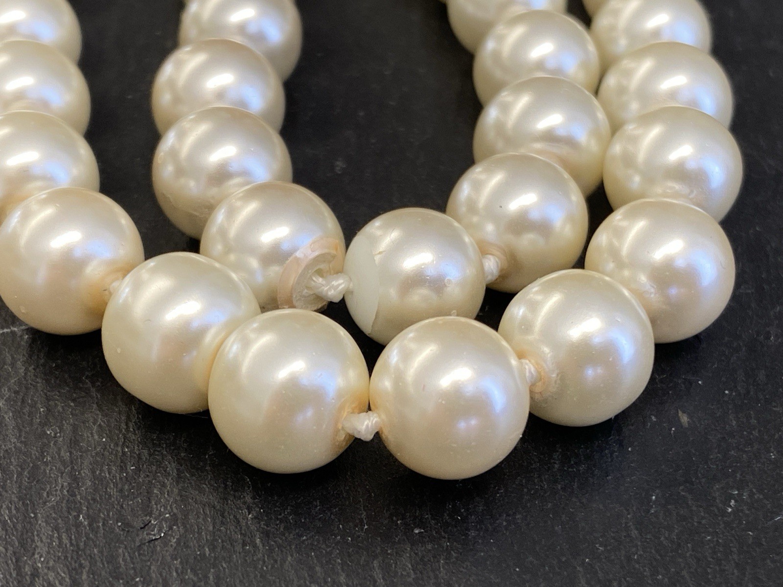 HALSKETTE PERLENKETTE KETTE PERLE PERLEN KUNSTPERLEN 1cm OHNE VERSCHLUSS – Bild 12
