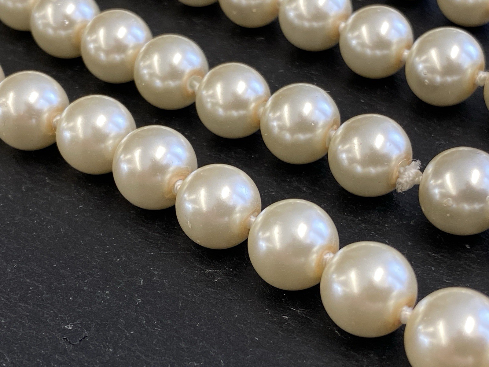 HALSKETTE PERLENKETTE KETTE PERLE PERLEN KUNSTPERLEN 1cm OHNE VERSCHLUSS – Bild 7