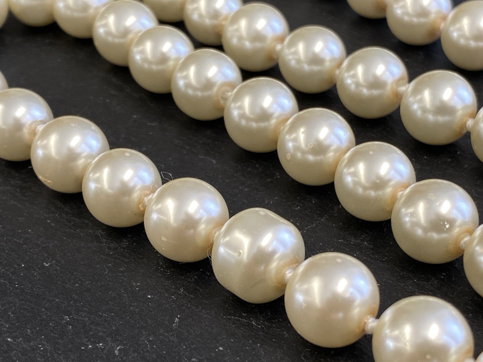 HALSKETTE PERLENKETTE KETTE PERLE PERLEN KUNSTPERLEN 1cm OHNE VERSCHLUSS – Bild 8