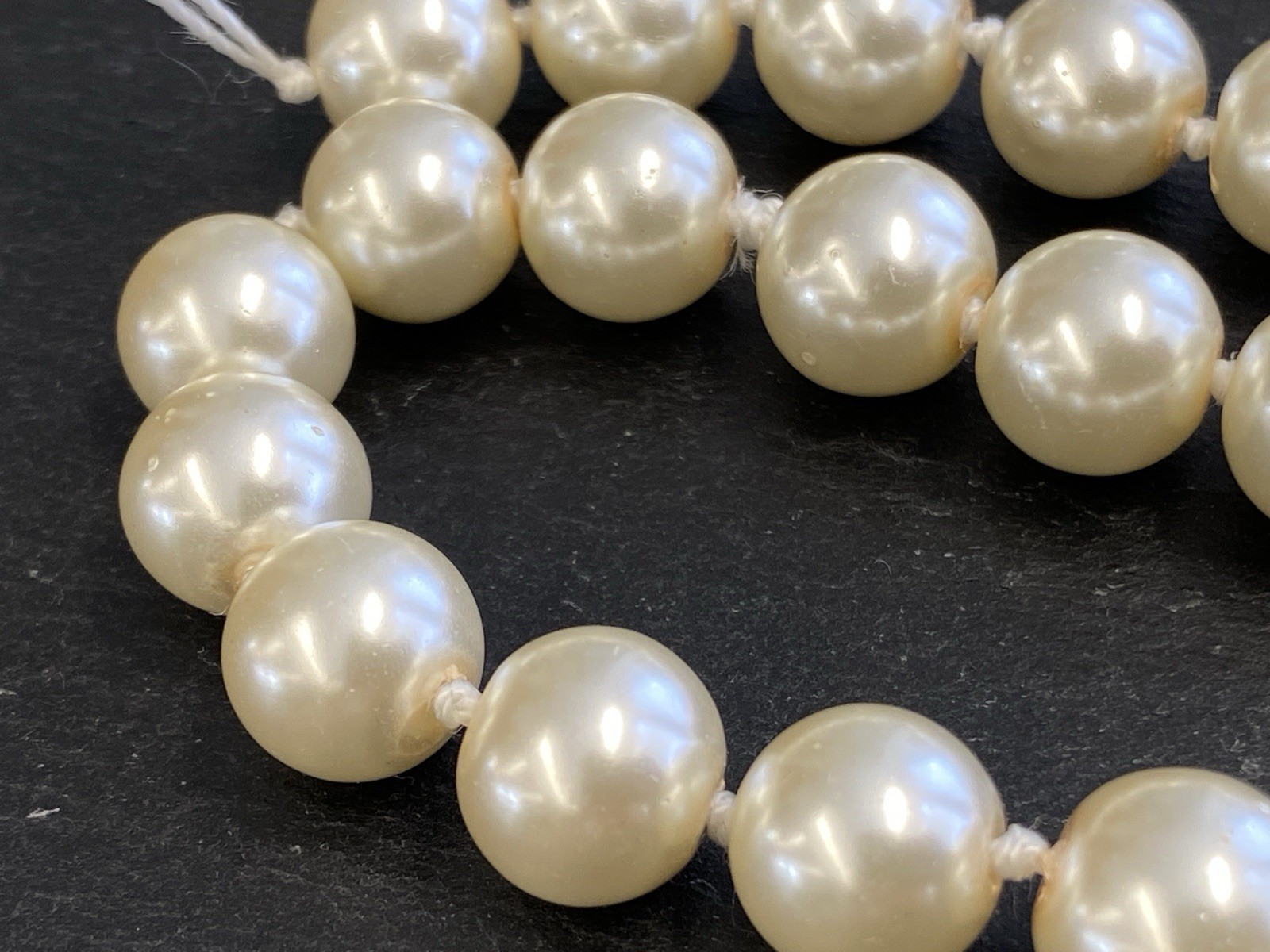 HALSKETTE PERLENKETTE KETTE PERLE PERLEN KUNSTPERLEN 1cm OHNE VERSCHLUSS – Bild 9