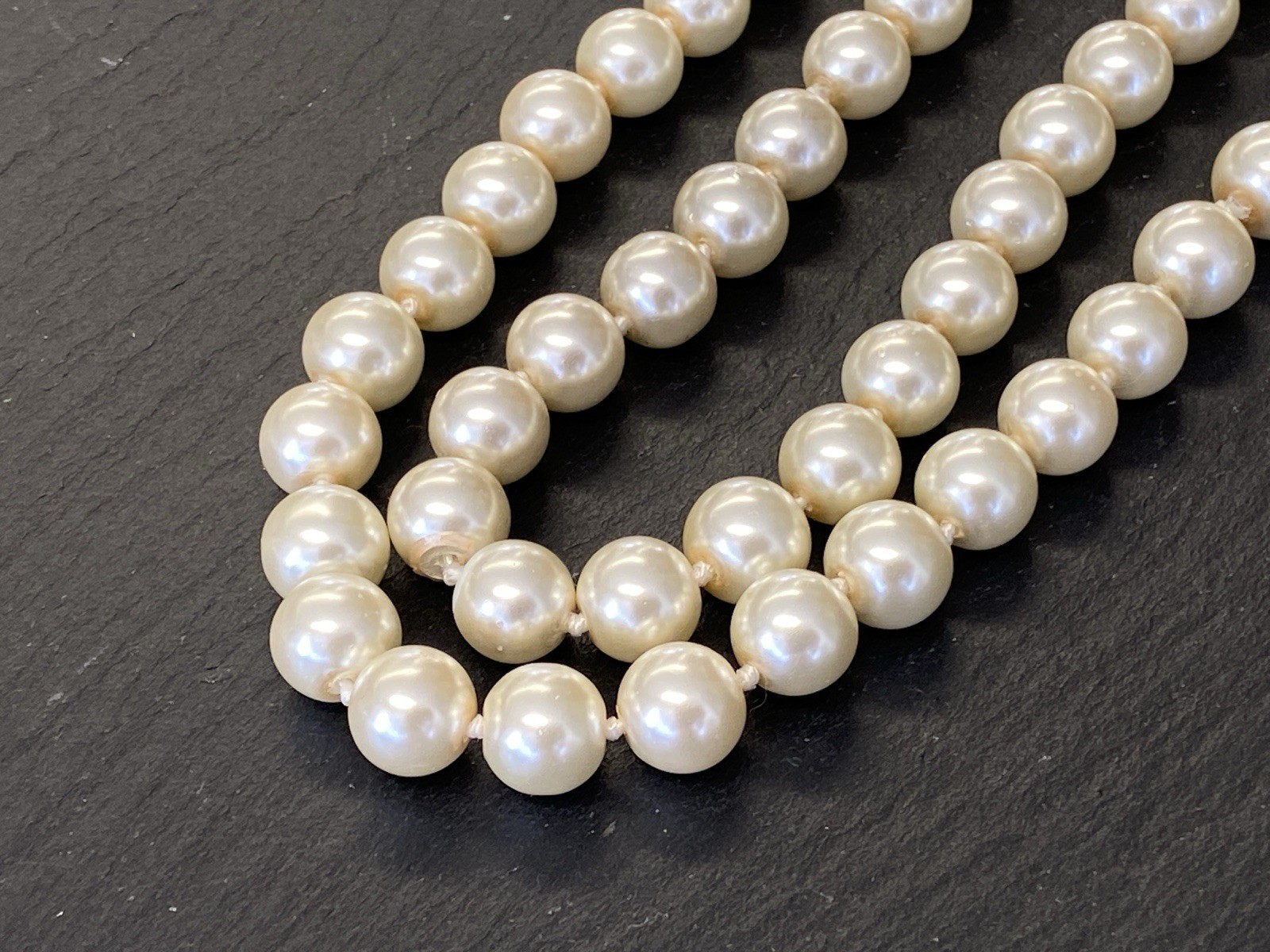 HALSKETTE PERLENKETTE KETTE PERLE PERLEN KUNSTPERLEN 1cm OHNE VERSCHLUSS