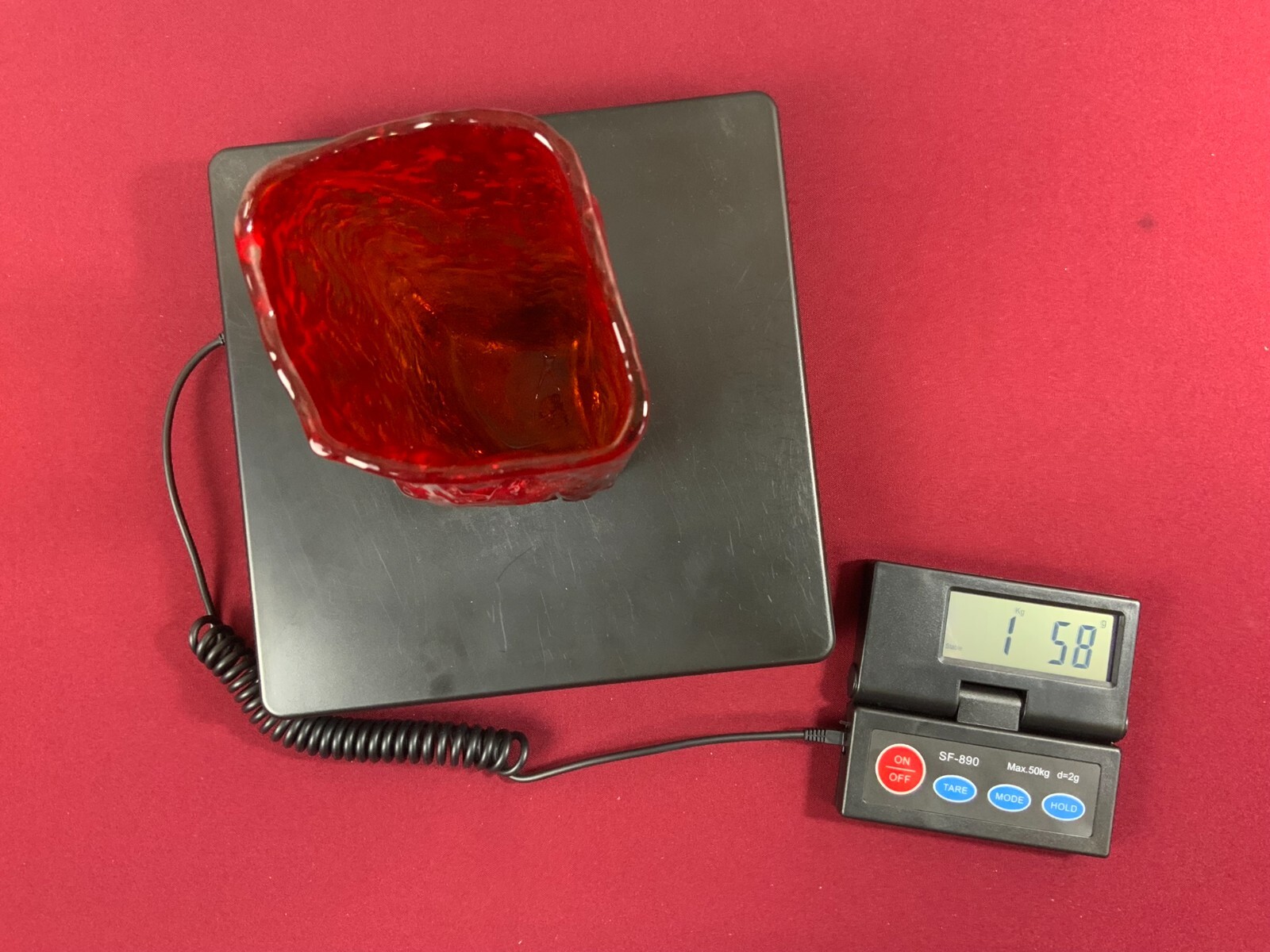 SEHR SCHÖNE VASE AUS GLAS HANDARBEIT KÜNSTLERGLAS 1kg 20,5cm HOCH – Bild 9