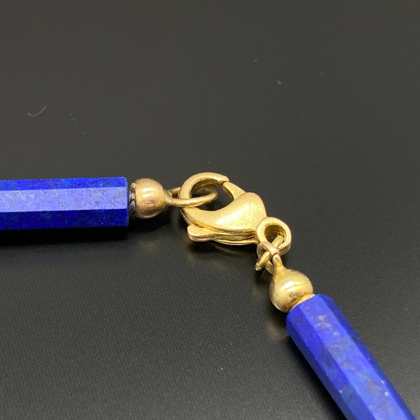 WUNDERVOLLE KETTE GELBGOLD 750 LAPIS LAZULI SMARAGDE SPINELL 36,5cm – Bild 14