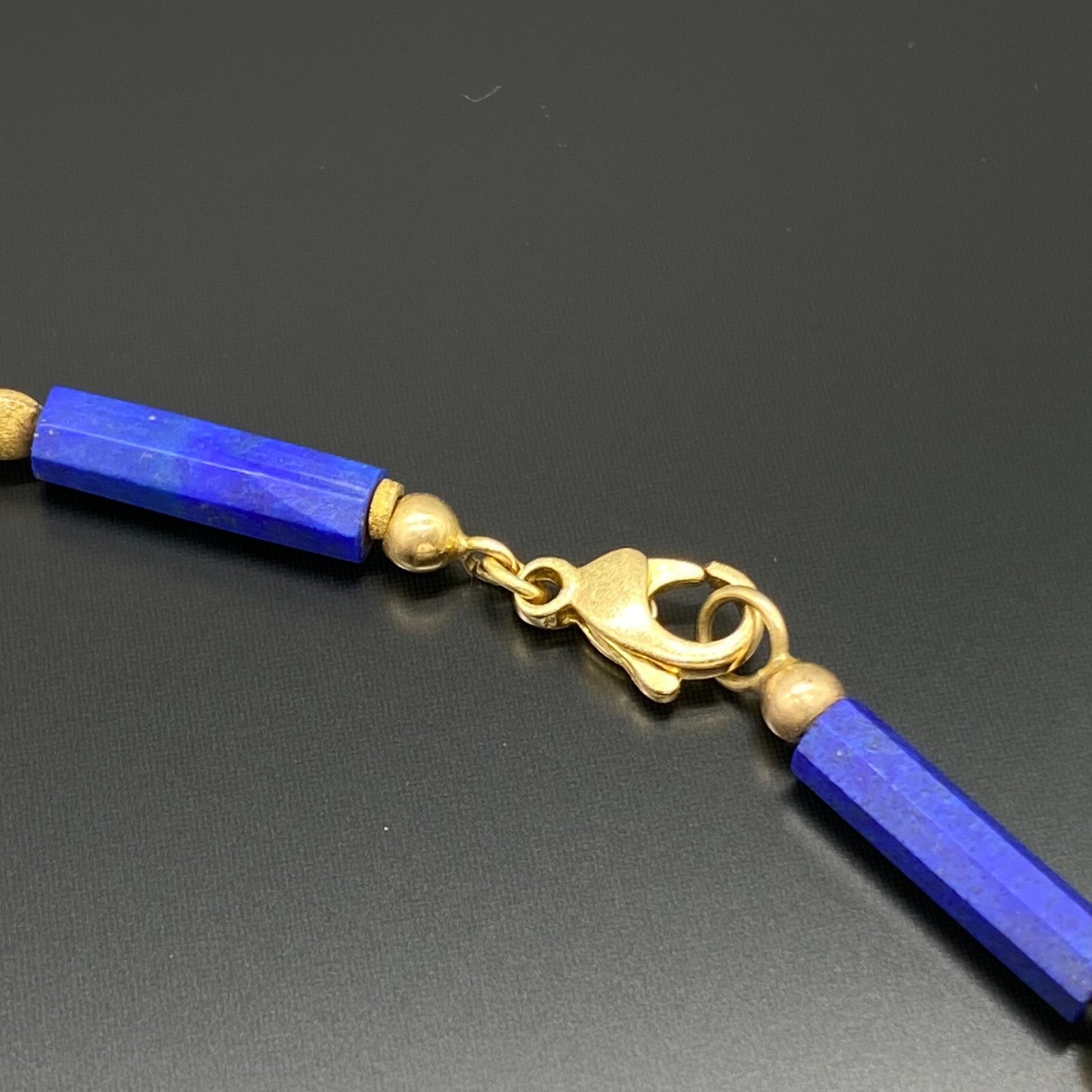 WUNDERVOLLE KETTE GELBGOLD 750 LAPIS LAZULI SMARAGDE SPINELL 36,5cm – Bild 16