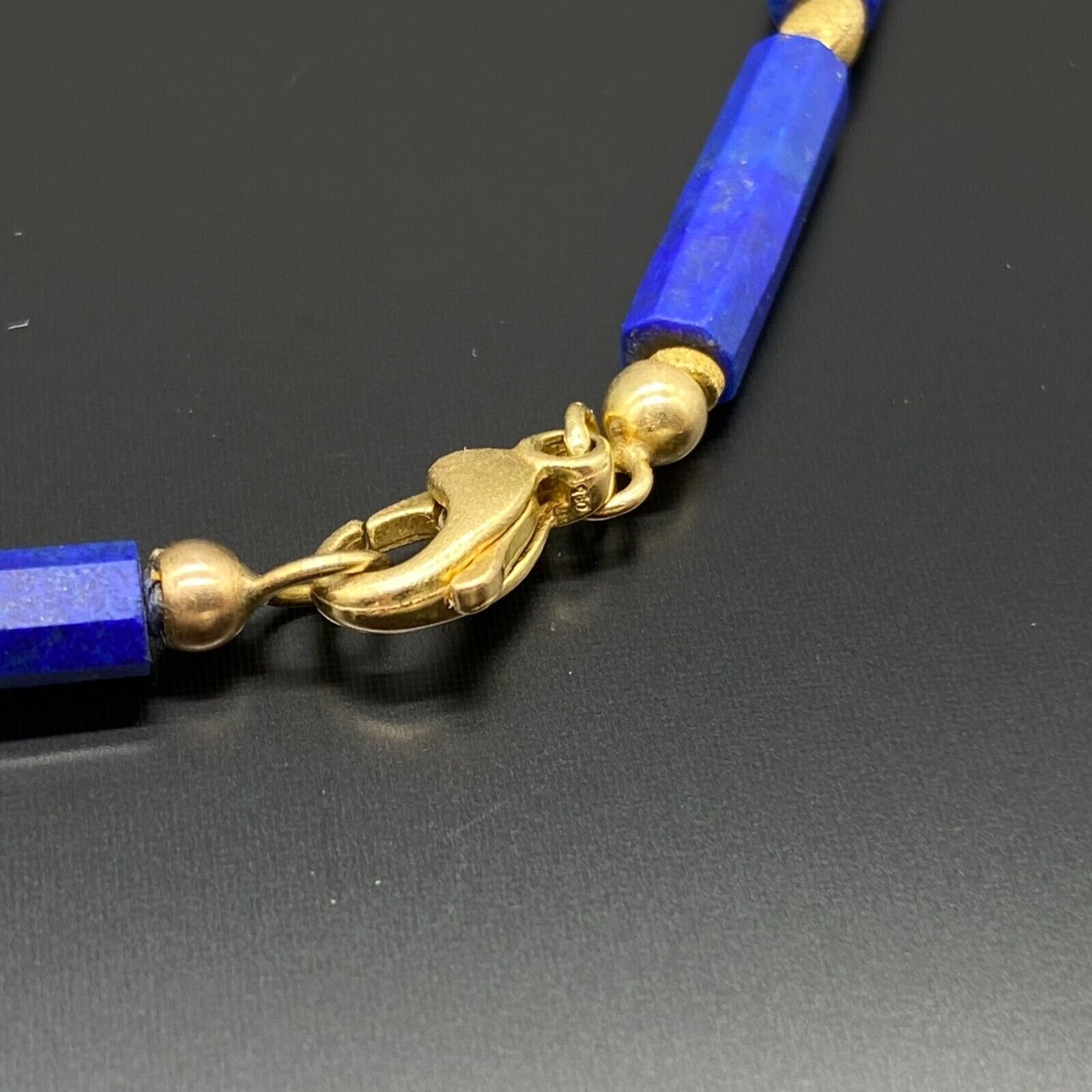 WUNDERVOLLE KETTE GELBGOLD 750 LAPIS LAZULI SMARAGDE SPINELL 36,5cm – Bild 17