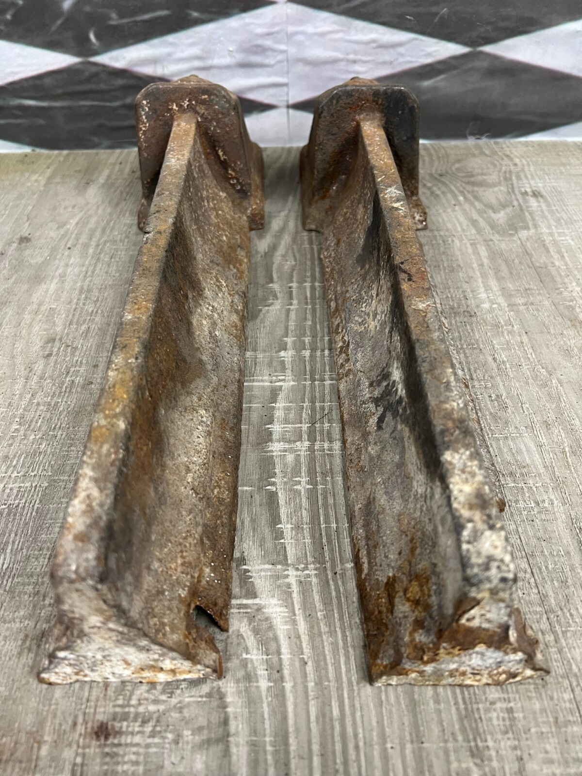 ANTIKE KAMINBÖCKE AUS EISEN 19 TES JHDT EMPIRE STIL – Bild 10