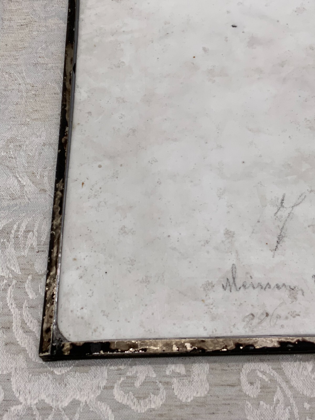 PORZELLAN PLAKETTE HANDBEMALT GALANTE DAMEN METALLRAHMEN – Bild 23