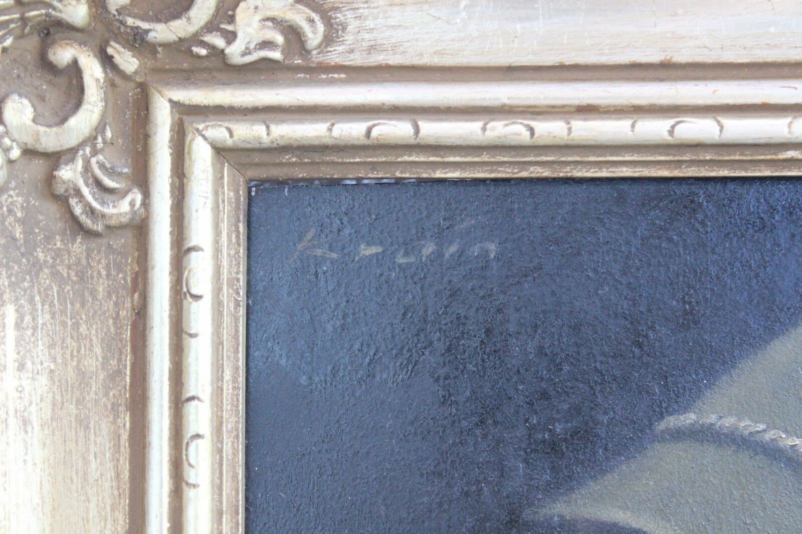 ÖL GEMÄLDE PORTRAIT JÄGER MIT GEWEHR SIGNIERT KRAIN GERAHMT 38x44cm – Bild 4