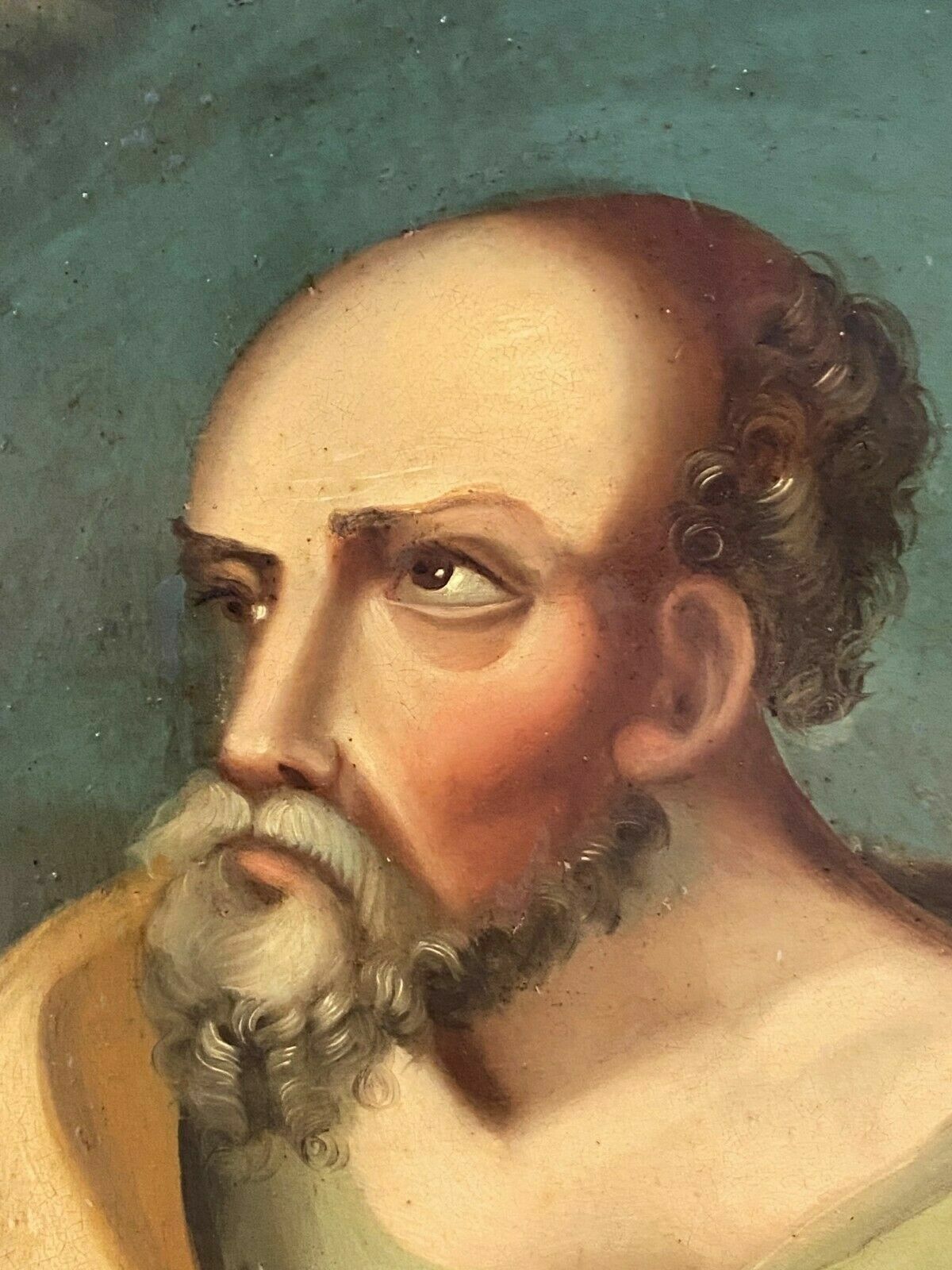 ÖLGEMÄLDE HEILIGER PORTRAIT BAROCKGEMÄLDE ANTIK ÖL AUF KUPFERBLECH 18-TES JHDT – Bild 4