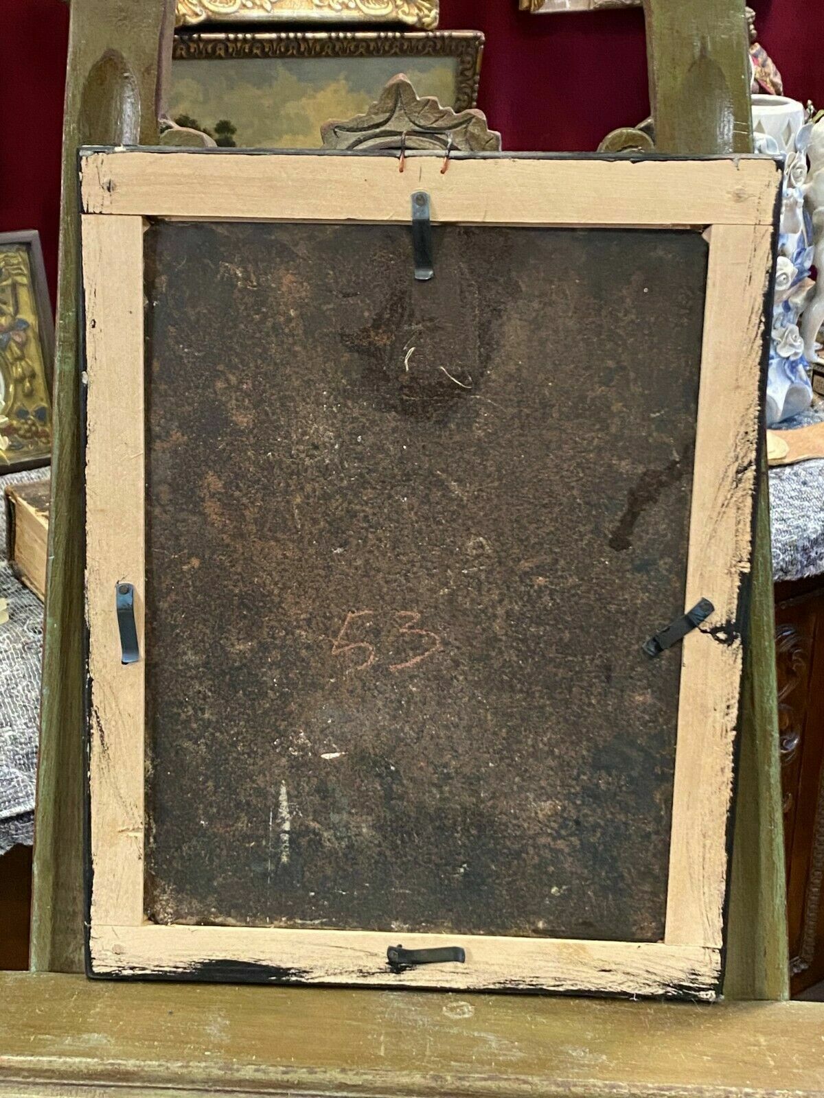 ÖLGEMÄLDE HEILIGER PORTRAIT BAROCKGEMÄLDE ANTIK ÖL AUF KUPFERBLECH 18-TES JHDT – Bild 8