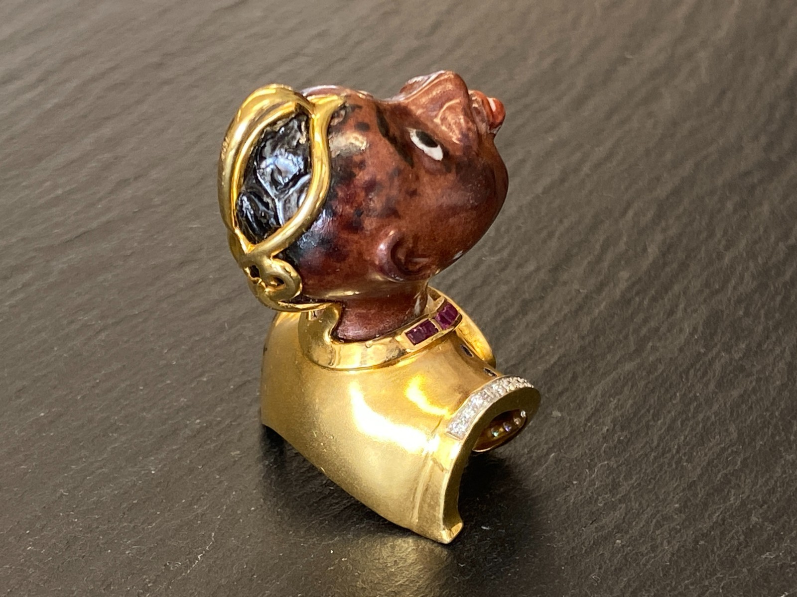 KATI ZORN ANHÄNGER AUS PORZELLAN 18K GOLDFASSUNG DIAMANTEN 0.44ct SAPHIRE RUBINE – Bild 5