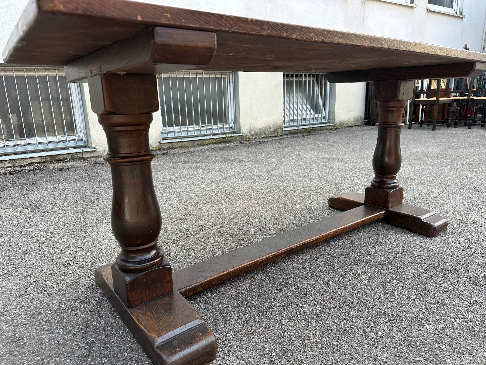 LANDHAUS ESSTISCH ALTER TISCH AUS EICHE MASSIV GEARBEITET 169x72cm – Bild 13