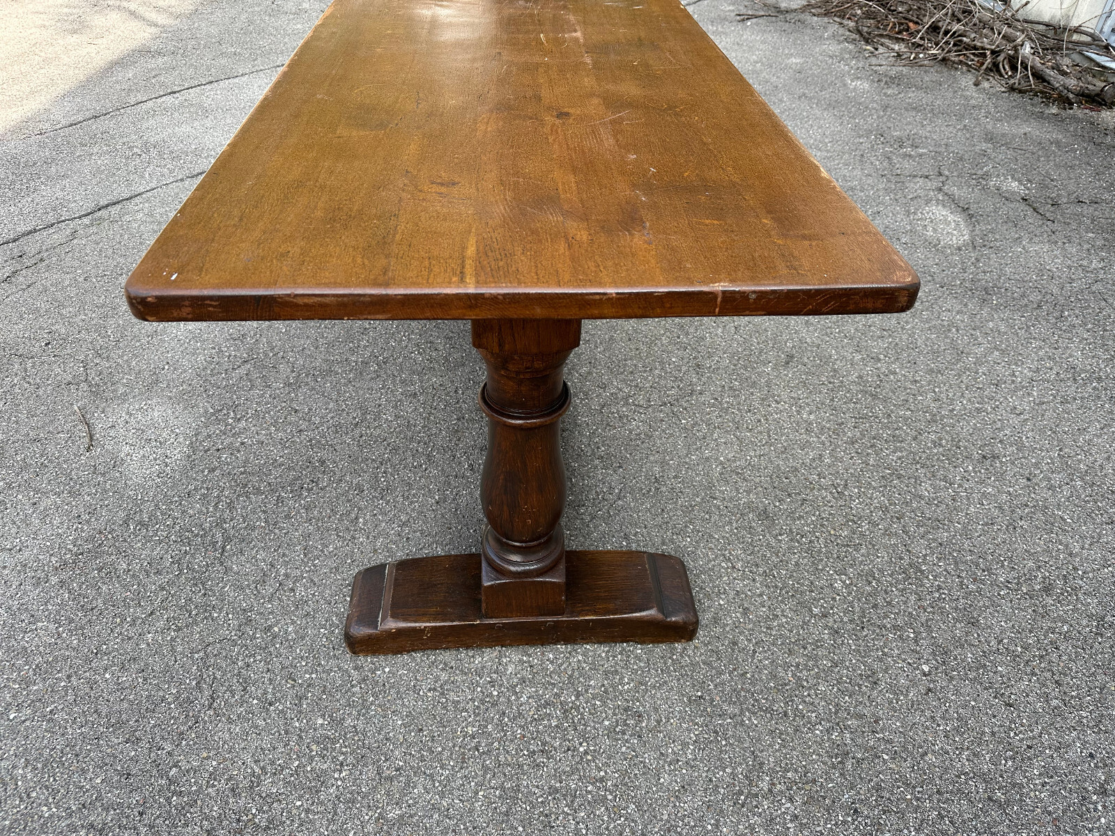 LANDHAUS ESSTISCH ALTER TISCH AUS EICHE MASSIV GEARBEITET 169x72cm – Bild 5