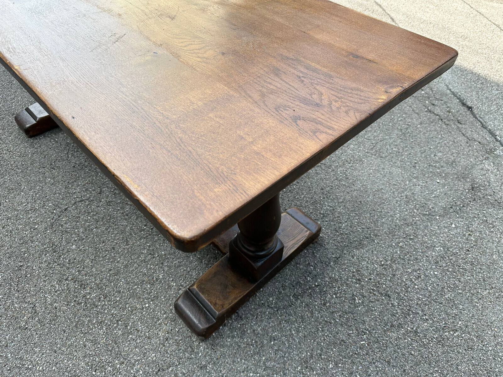 LANDHAUS ESSTISCH ALTER TISCH AUS EICHE MASSIV GEARBEITET 169x72cm – Bild 9