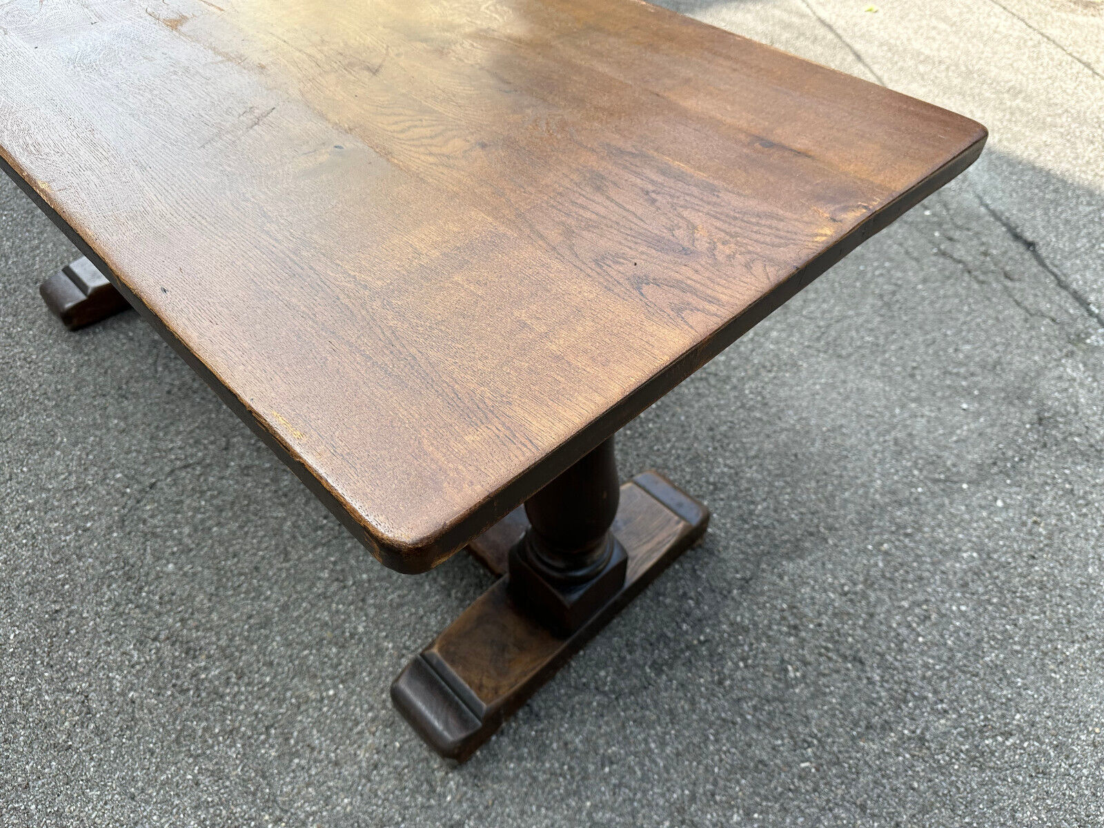 LANDHAUS ESSTISCH ALTER TISCH AUS EICHE MASSIV GEARBEITET 169x72cm – Bild 10