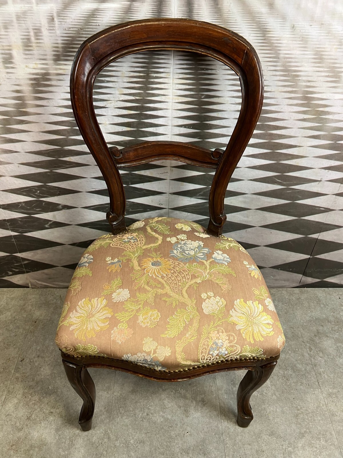 ANTIKER STUHL LOUIS PHILIPPE UM 1870 MAHAGONI MASSIV