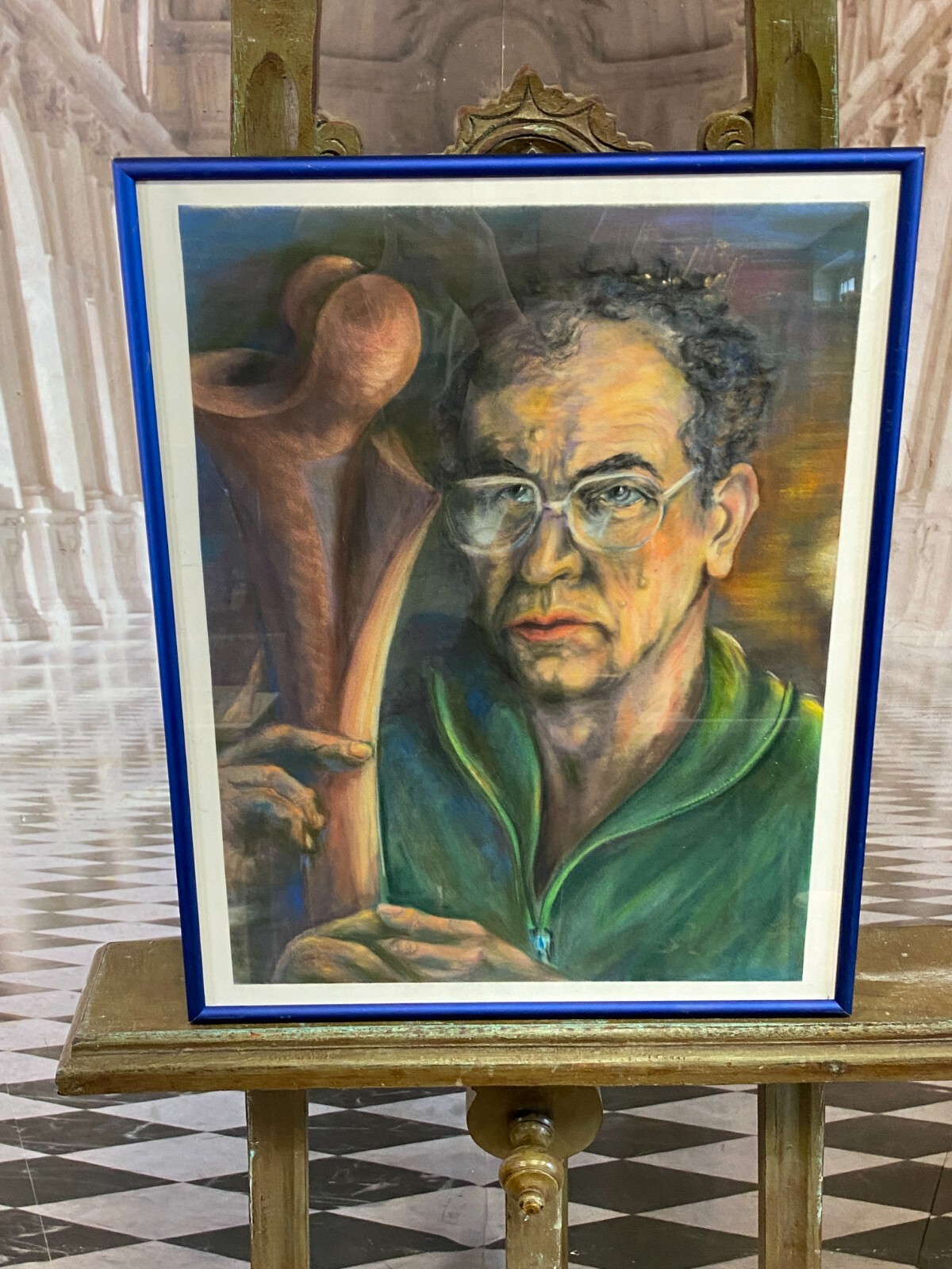 PASTELL / AQUARELL AUF PAPIER HERREN PORTRAIT ATTR. HARRY PEISHAR