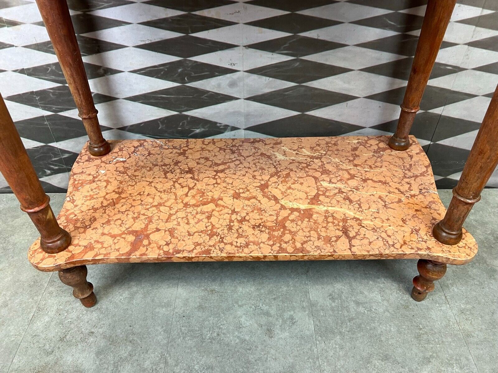 ANTIKER WASCHTISCH BEISTELLTISCH KONSOLE ITALIEN 1890 MARMOR ROSSO VERONA – Bild 13