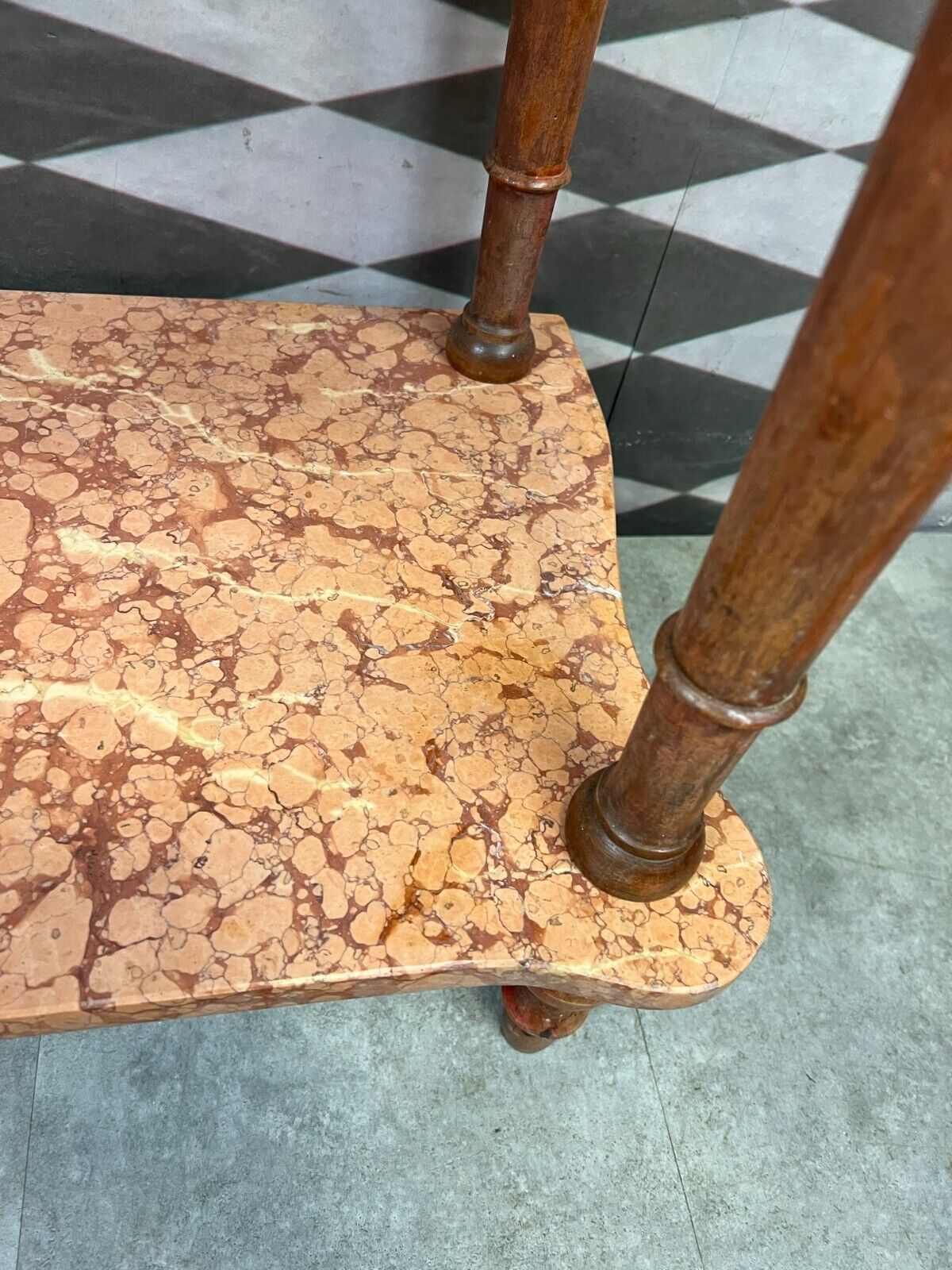 ANTIKER WASCHTISCH BEISTELLTISCH KONSOLE ITALIEN 1890 MARMOR ROSSO VERONA – Bild 16