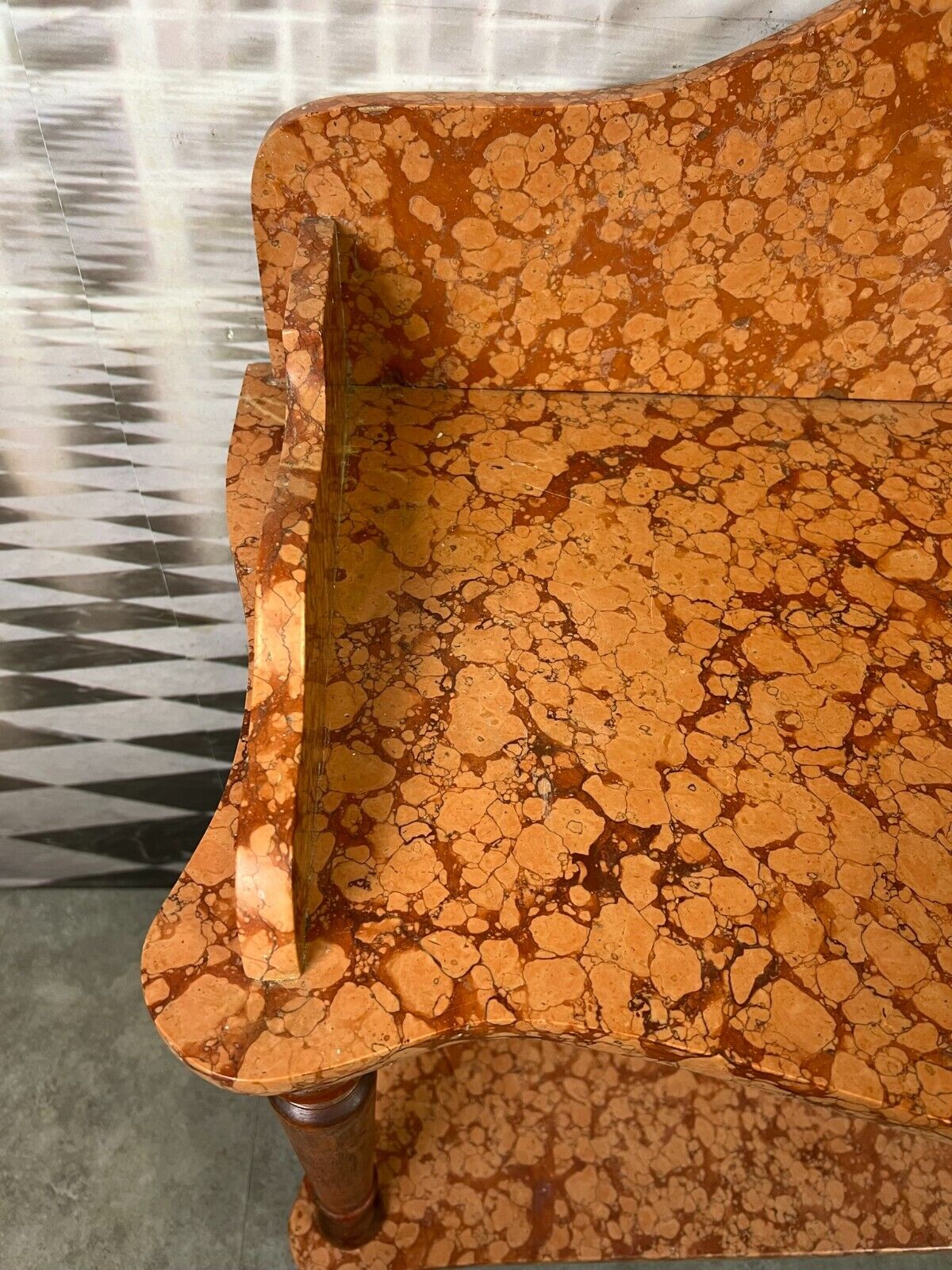 ANTIKER WASCHTISCH BEISTELLTISCH KONSOLE ITALIEN 1890 MARMOR ROSSO VERONA – Bild 4