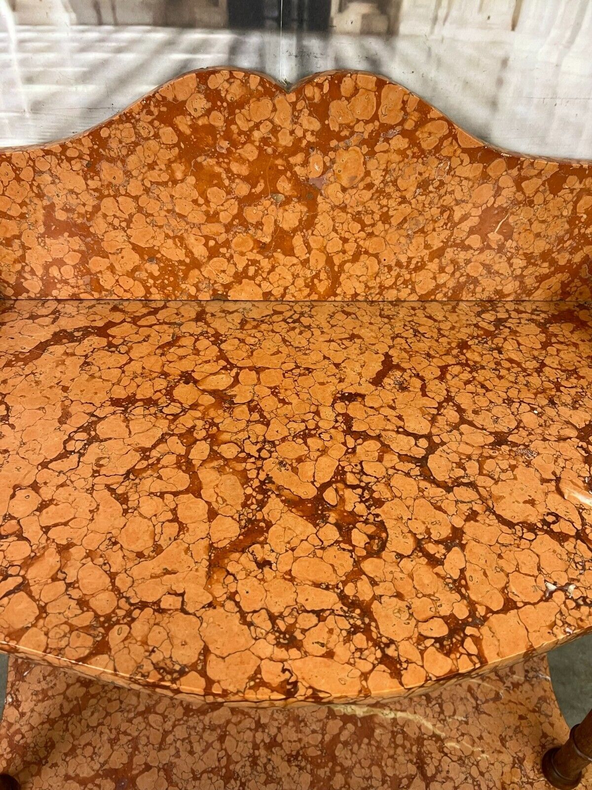 ANTIKER WASCHTISCH BEISTELLTISCH KONSOLE ITALIEN 1890 MARMOR ROSSO VERONA – Bild 5