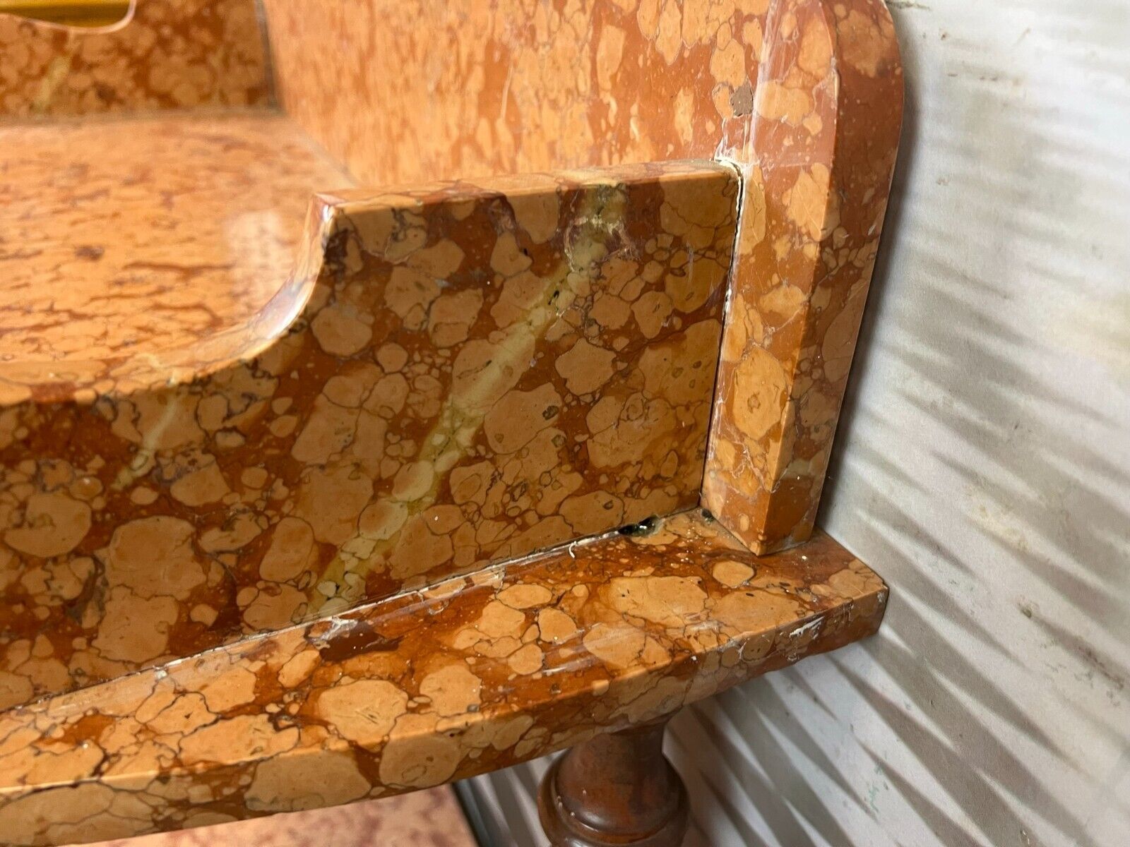 ANTIKER WASCHTISCH BEISTELLTISCH KONSOLE ITALIEN 1890 MARMOR ROSSO VERONA – Bild 8