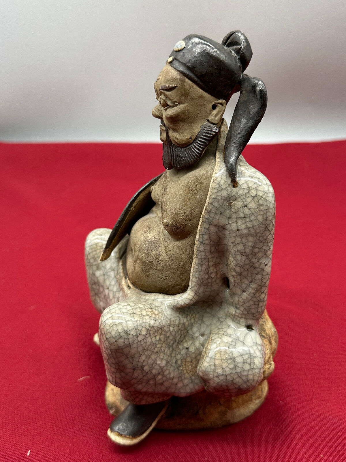 ANTIKE CHINESISCHE FIGUR AUS TON MIT GLASUR ZHONGLI QUAN CHINA 18/19 TES JHDT – Bild 11