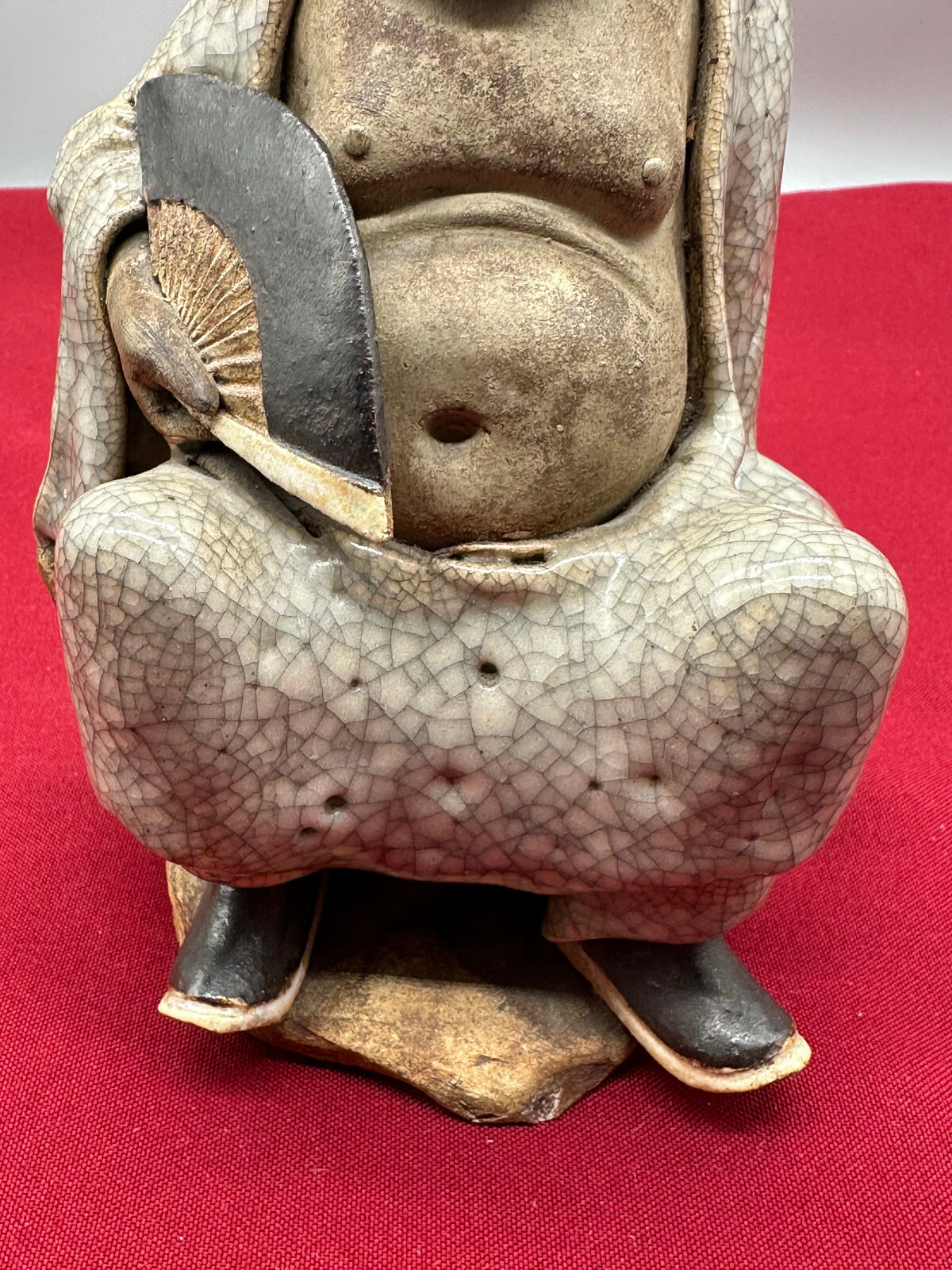 ANTIKE CHINESISCHE FIGUR AUS TON MIT GLASUR ZHONGLI QUAN CHINA 18/19 TES JHDT – Bild 5