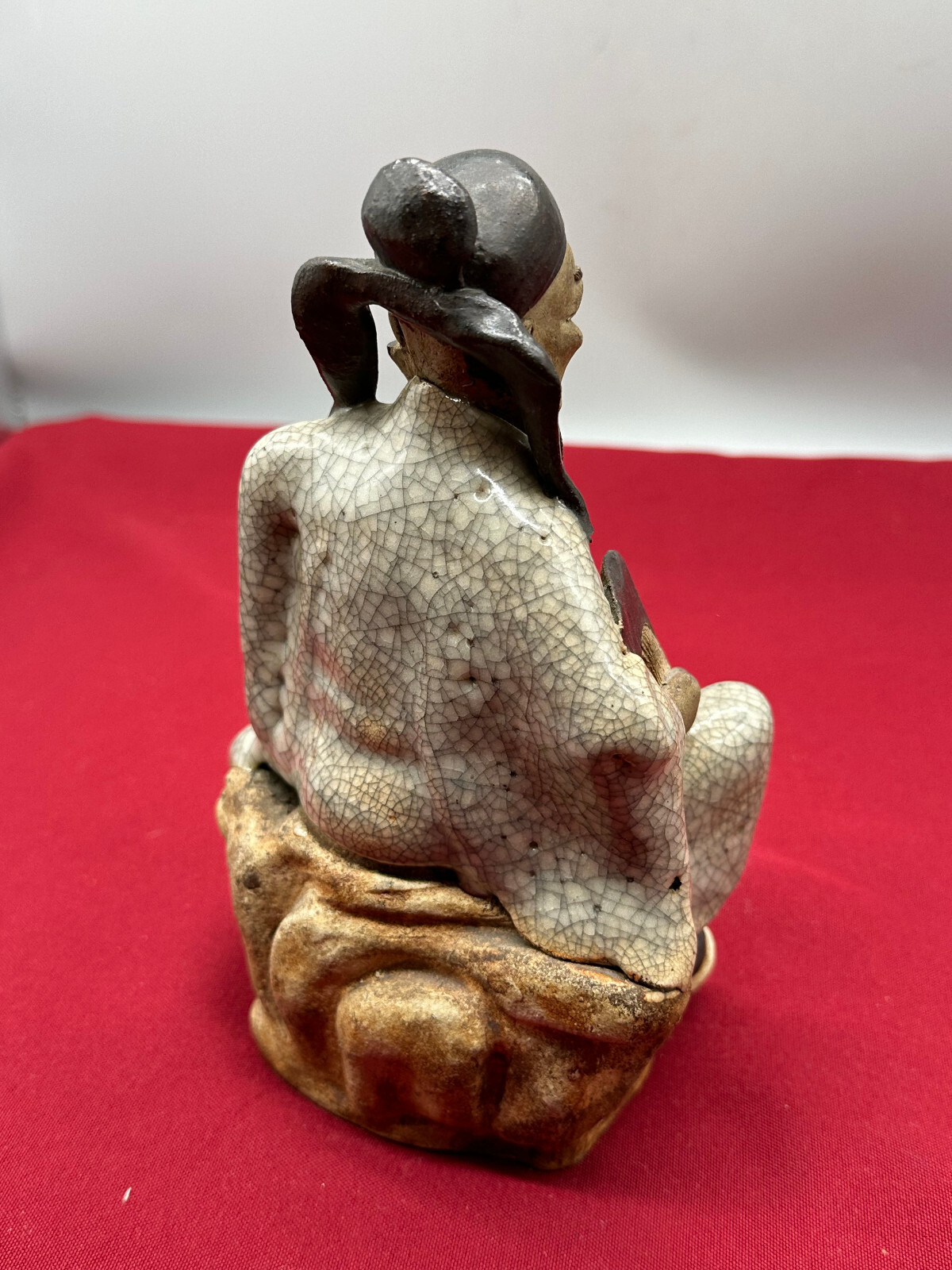 ANTIKE CHINESISCHE FIGUR AUS TON MIT GLASUR ZHONGLI QUAN CHINA 18/19 TES JHDT – Bild 7