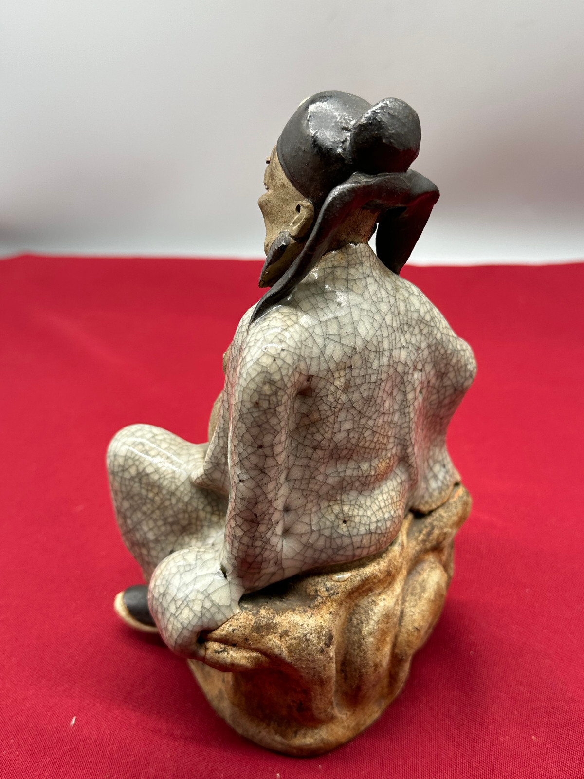 ANTIKE CHINESISCHE FIGUR AUS TON MIT GLASUR ZHONGLI QUAN CHINA 18/19 TES JHDT – Bild 9