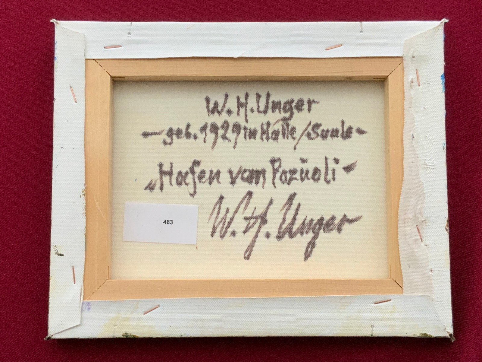 W.H. Unger - Hafen von Pozuoli - Öl auf Leinwand 25x20cm – Bild 8