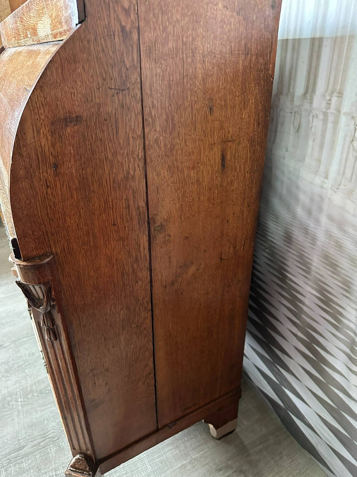 ANTIKER LOUIS SEIZE ZYLINDERSCHREIBTISCH SEKRETÄR AUS EICHE UM 1780 ROLLSEKRETÄR – Bild 5