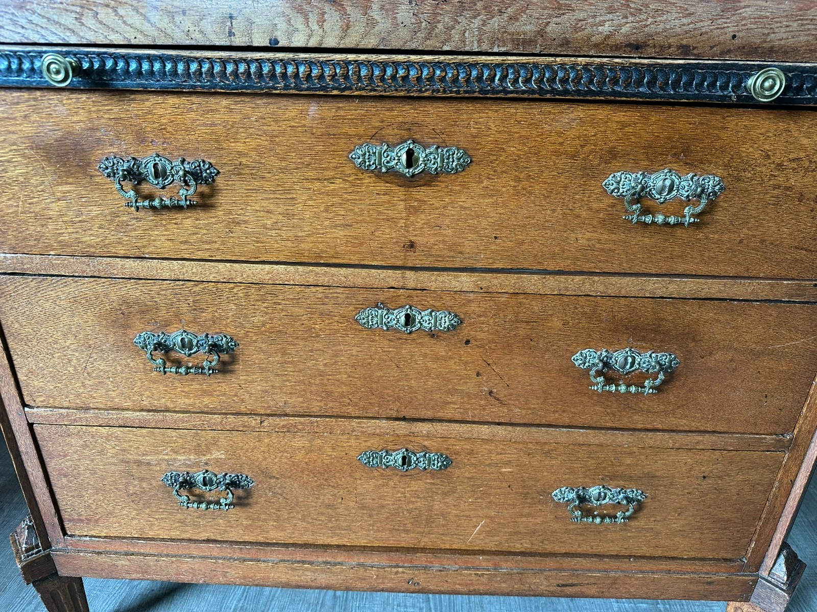 ANTIKER LOUIS SEIZE ZYLINDERSCHREIBTISCH SEKRETÄR AUS EICHE UM 1780 ROLLSEKRETÄR – Bild 8