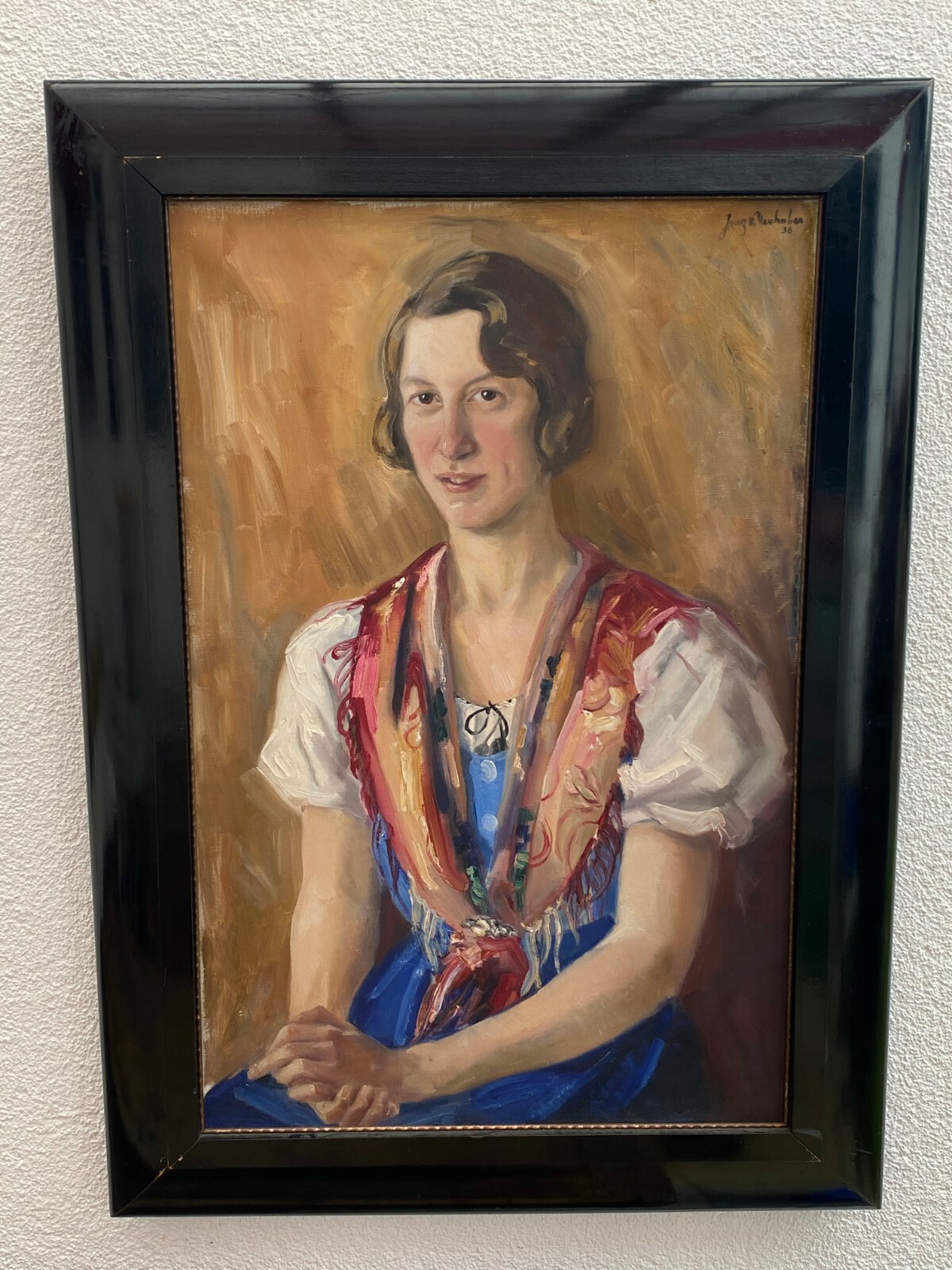 ÖLGEMÄLDE FRAU PORTRAIT EINER DAME Franz NEUHUBER (1909-1999) GEMÄLDE GERAHMT