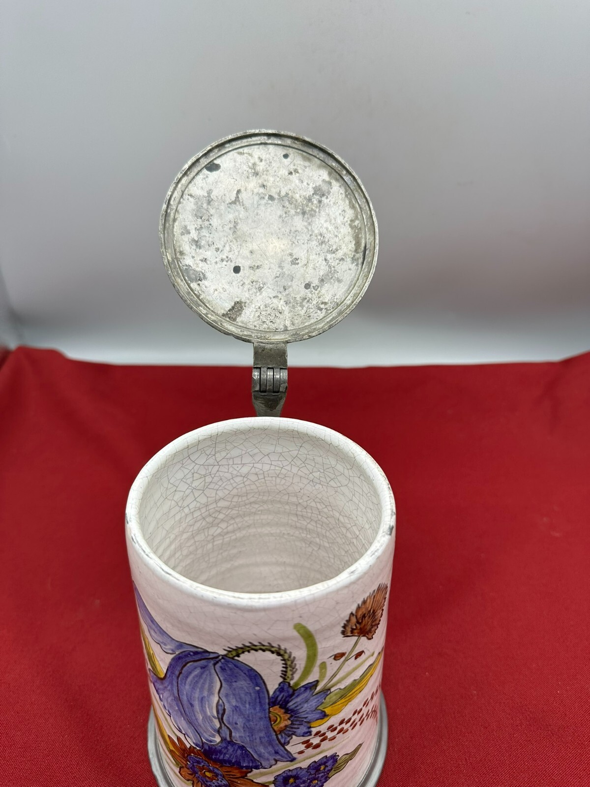 ANTIKER HUMPEN KRUG BAROCKKRUG KERAMIK HANDBEMALT 19 TES JHDT – Bild 5