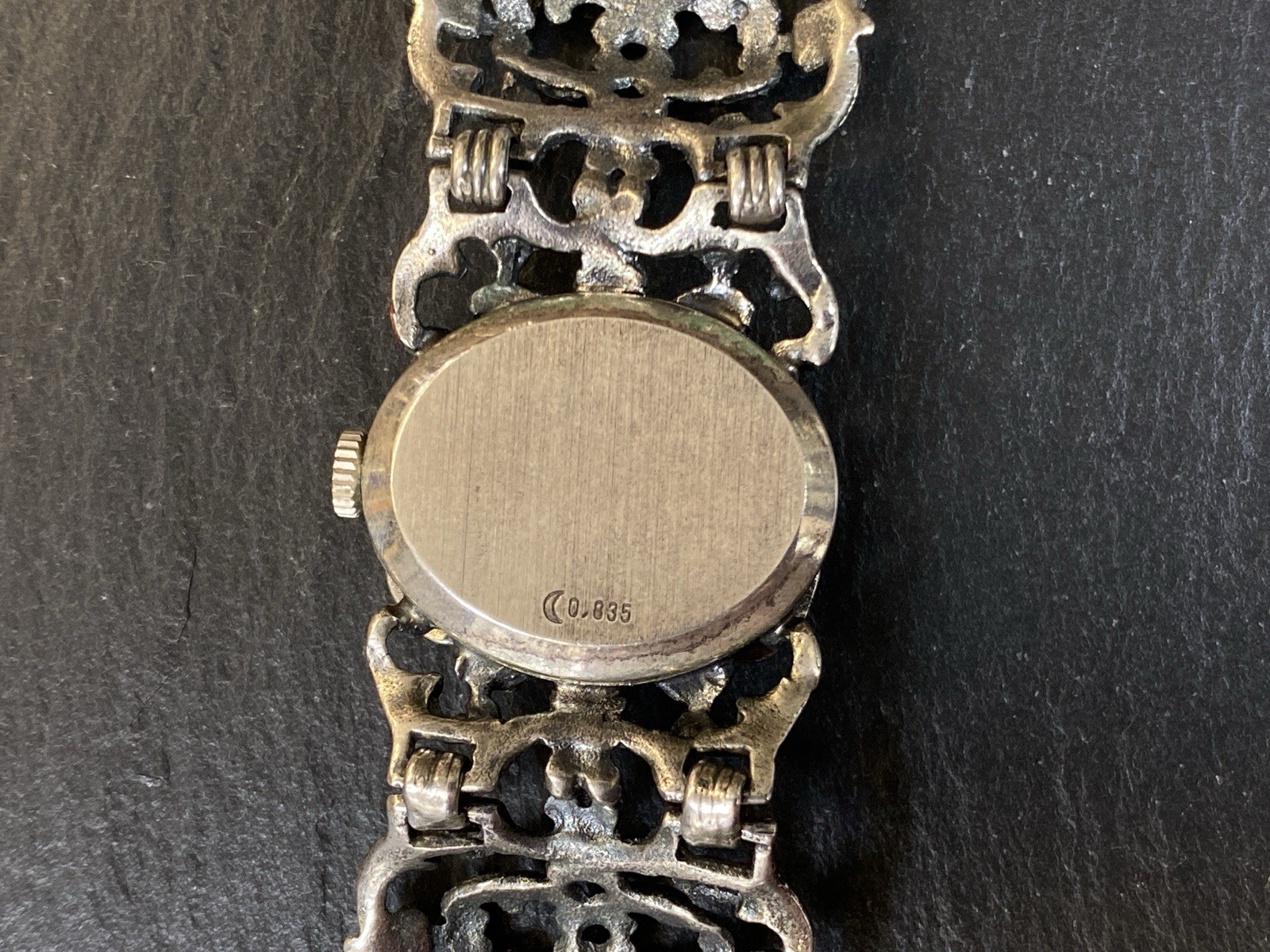 ANTIKES ARMBAND ARMBANDUHR UHR 835 SILBER FILIGRANES DEKOR – Bild 12