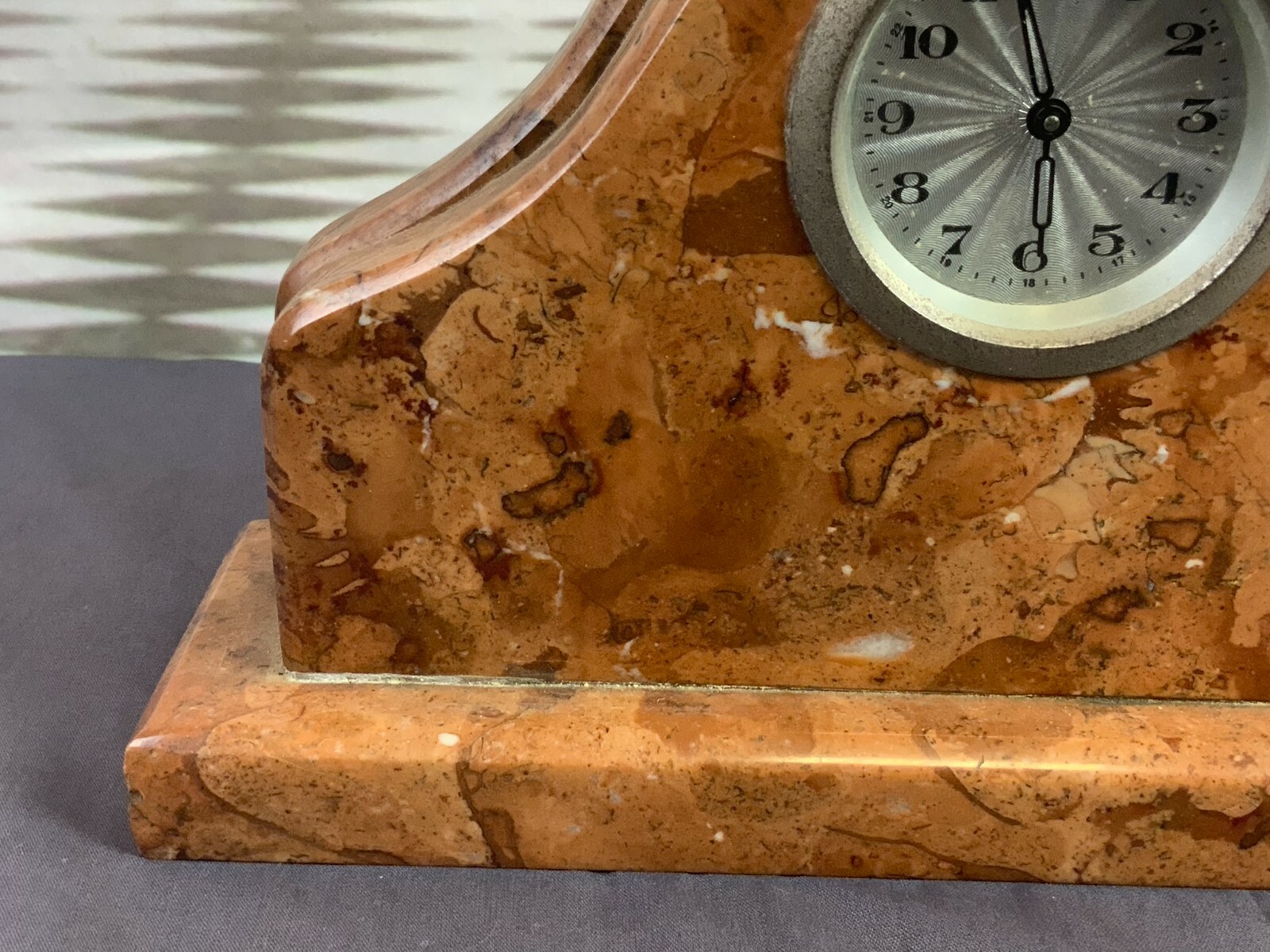 ANTIKE TISCHUHR GEHÄUSE AUS MARMOR DEFEKT 24x15cm – Bild 4