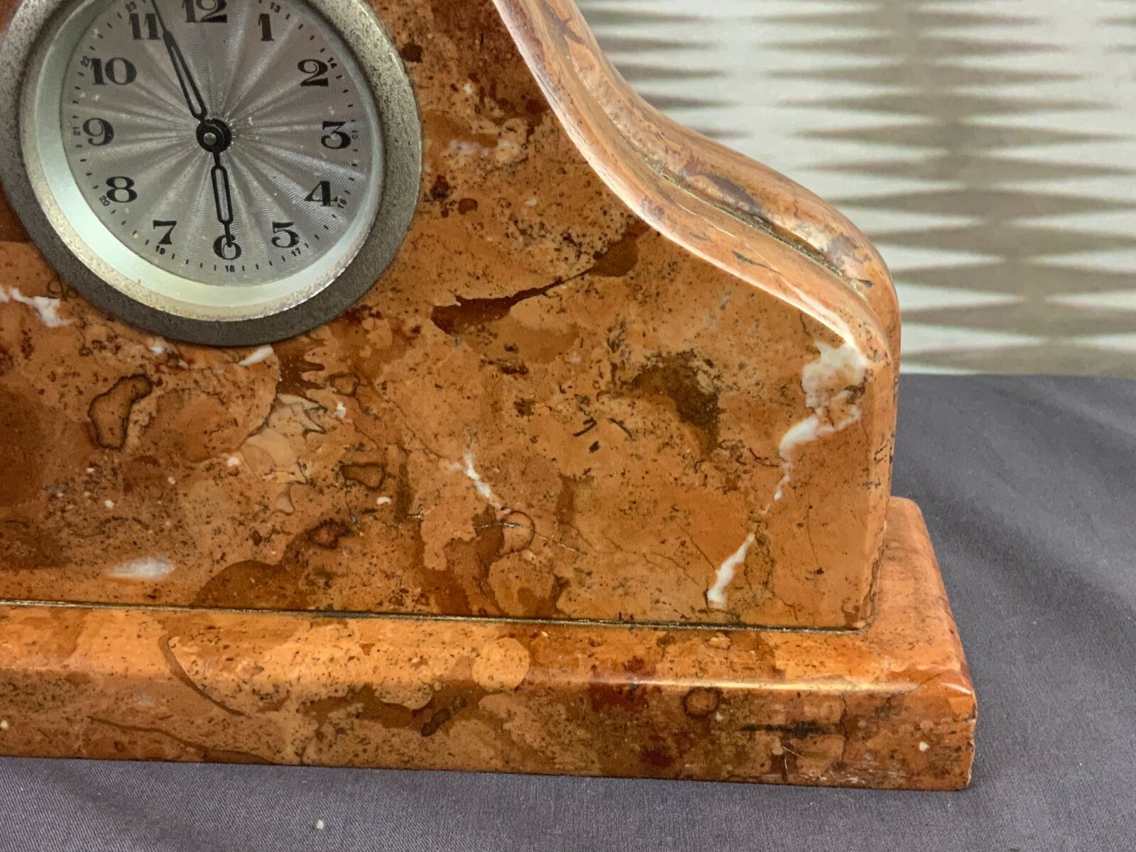 ANTIKE TISCHUHR GEHÄUSE AUS MARMOR DEFEKT 24x15cm – Bild 5