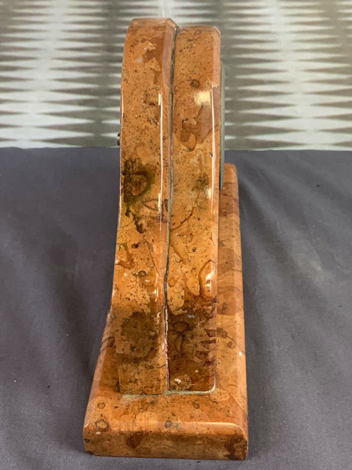 ANTIKE TISCHUHR GEHÄUSE AUS MARMOR DEFEKT 24x15cm – Bild 7