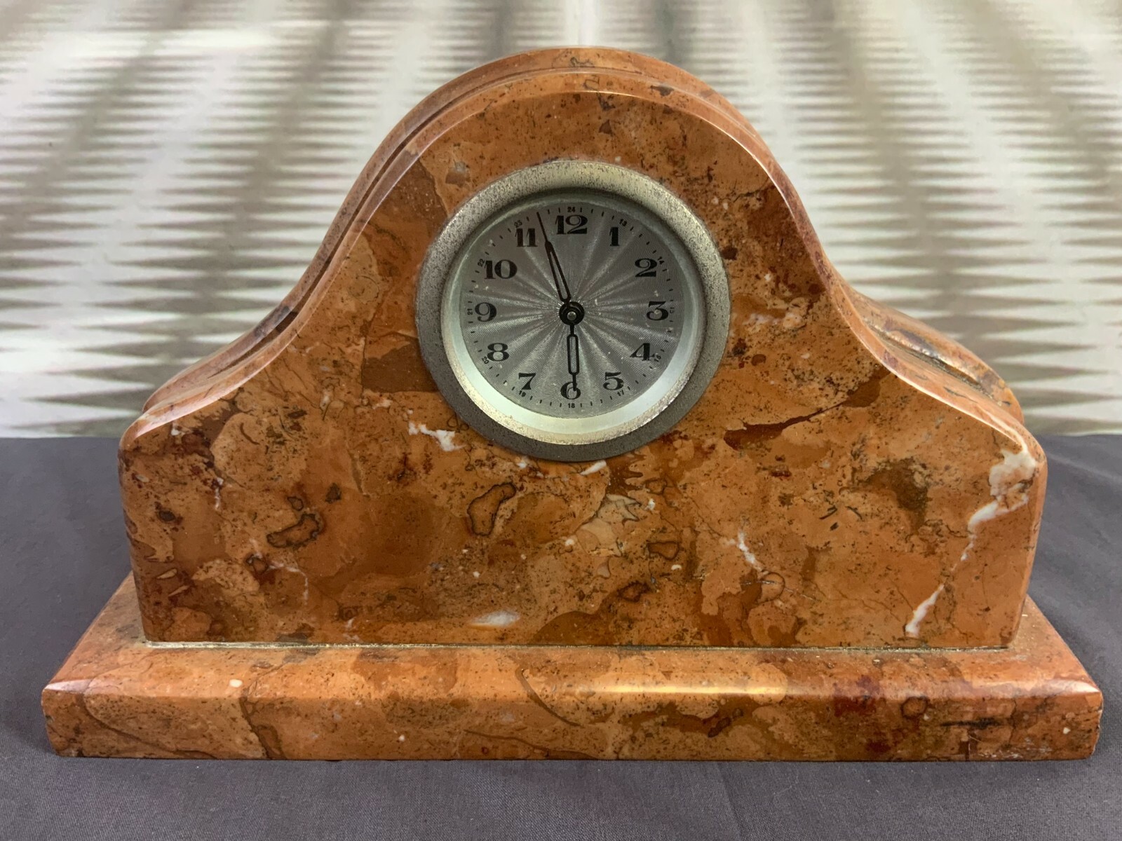 ANTIKE TISCHUHR GEHÄUSE AUS MARMOR DEFEKT 24x15cm