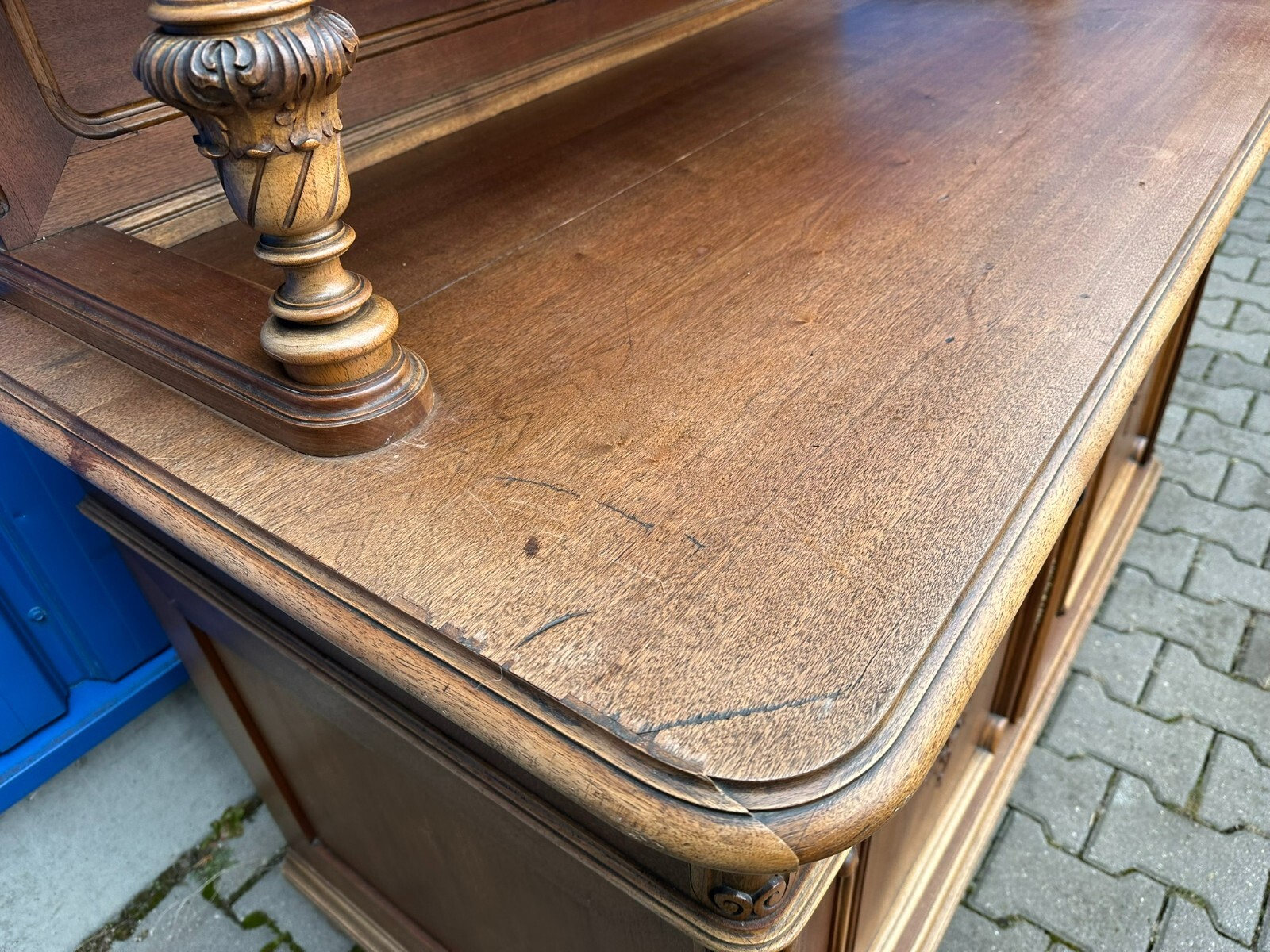 NEO ROKOKO BUFFET SCHRANK KREDENZ NUSSBAUM UM 1880 DREDNER BAROCK STIL – Bild 9