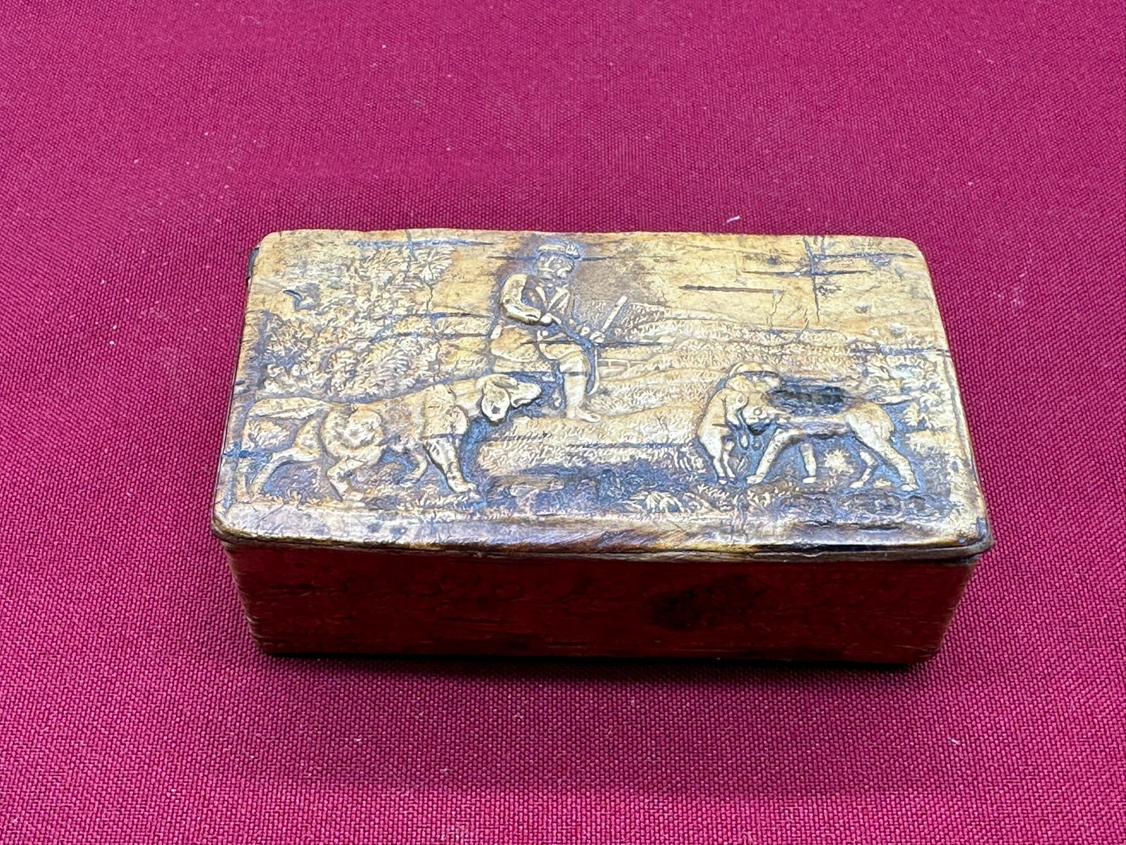 ANTIKE SCHNUPFTABAKDOSE DOSE BIRKENRINDE GEPRÄGT