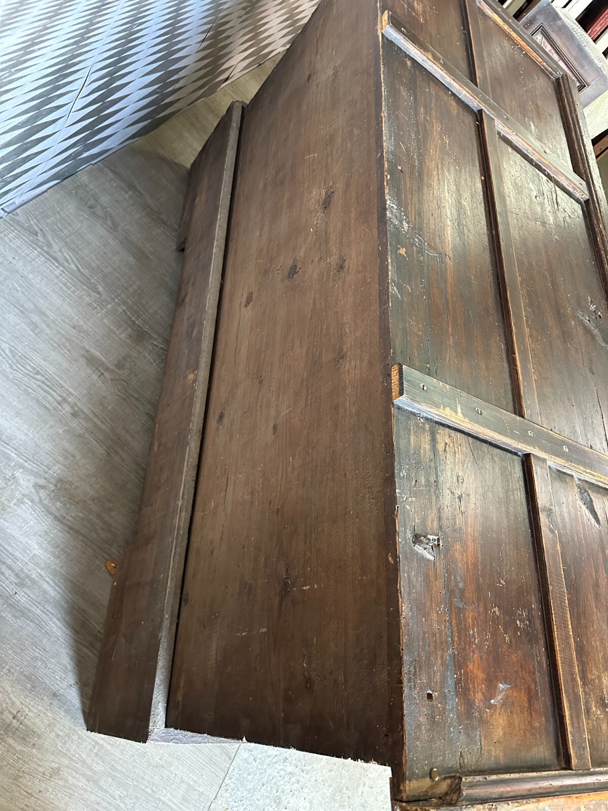 ANTIKE TÖLZER SOCKELTRUHE TRUHE AUS HOLZ 18 TES JHDT KOMPLETT BEMALT – Bild 20