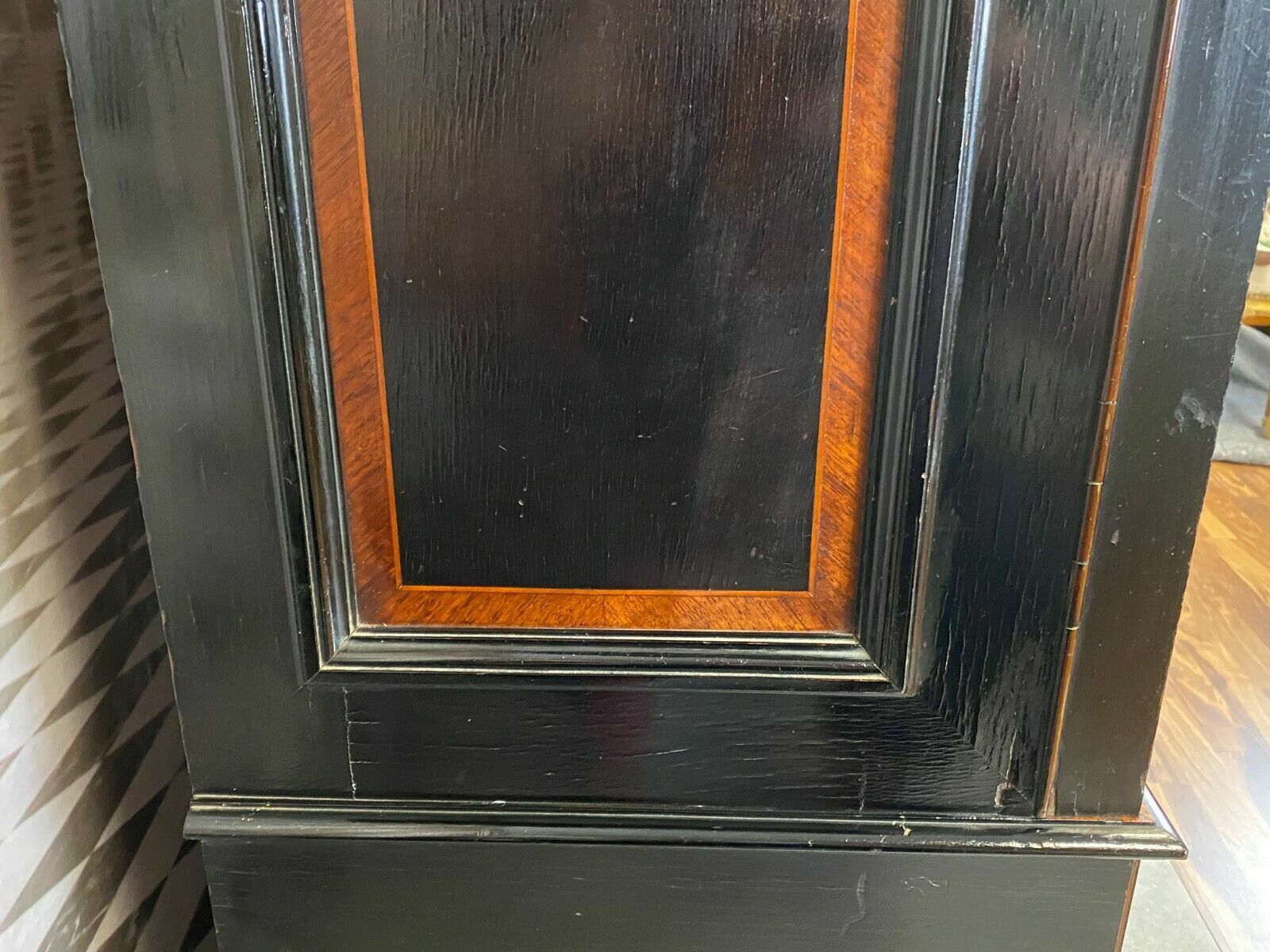 PRUNKVERTIKO VERTIKO HISTORISMUS  ANTIK UM 1880 EBONISIERT MIT INTARSIEN – Bild 8