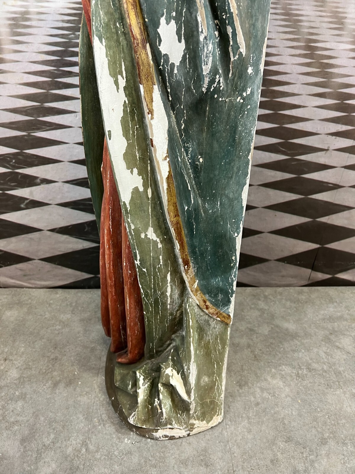 ANTIKE HEILIGENFIGUR TRAUERNDE MARIA HOLZ MASSIV HANDGESCHNITZT NAZARENER 121cm – Bild 11