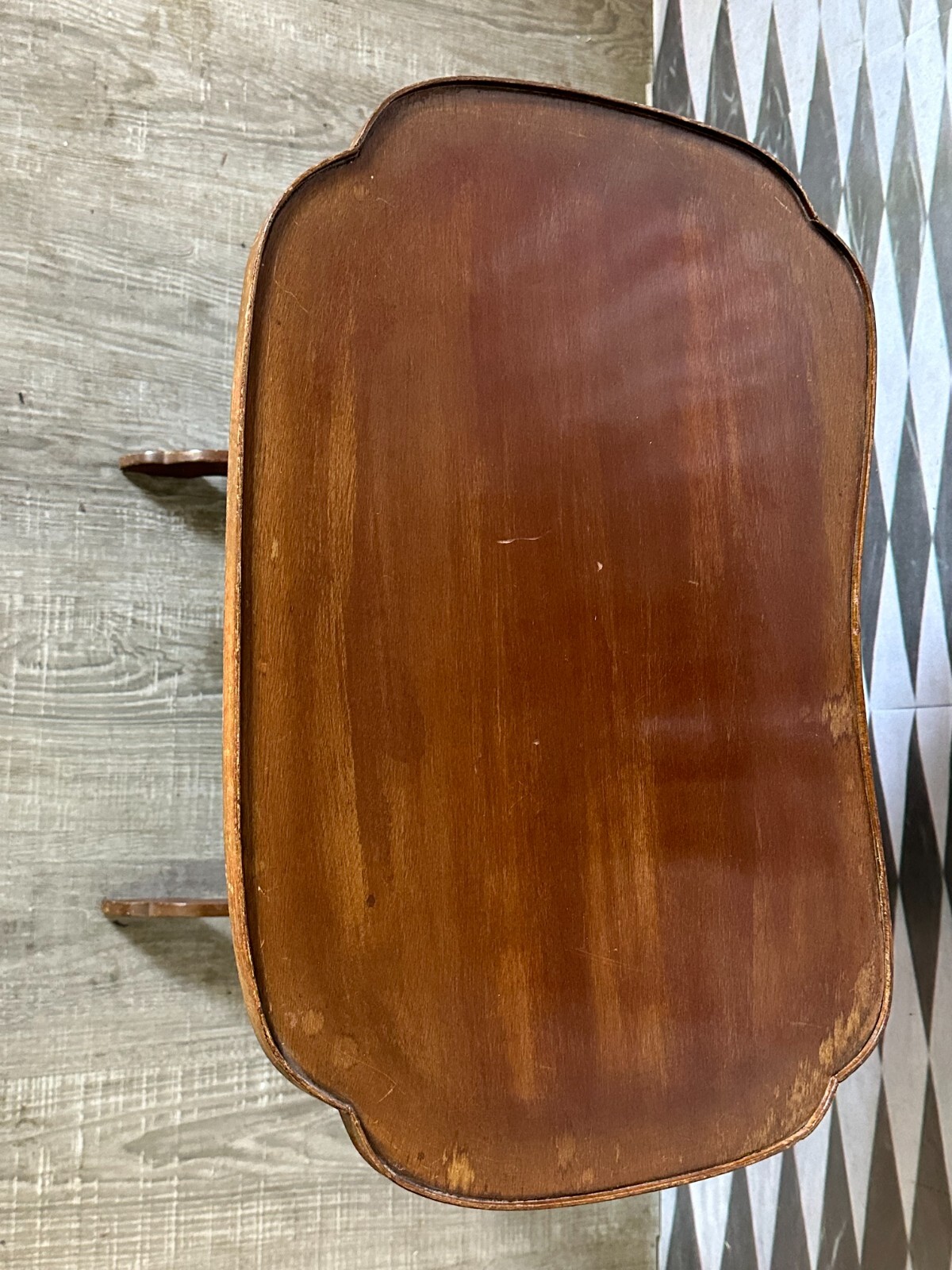 VINTAGE BEISTELLTISCH UM 1970 NIERENFORM MAHAGONI – Bild 4